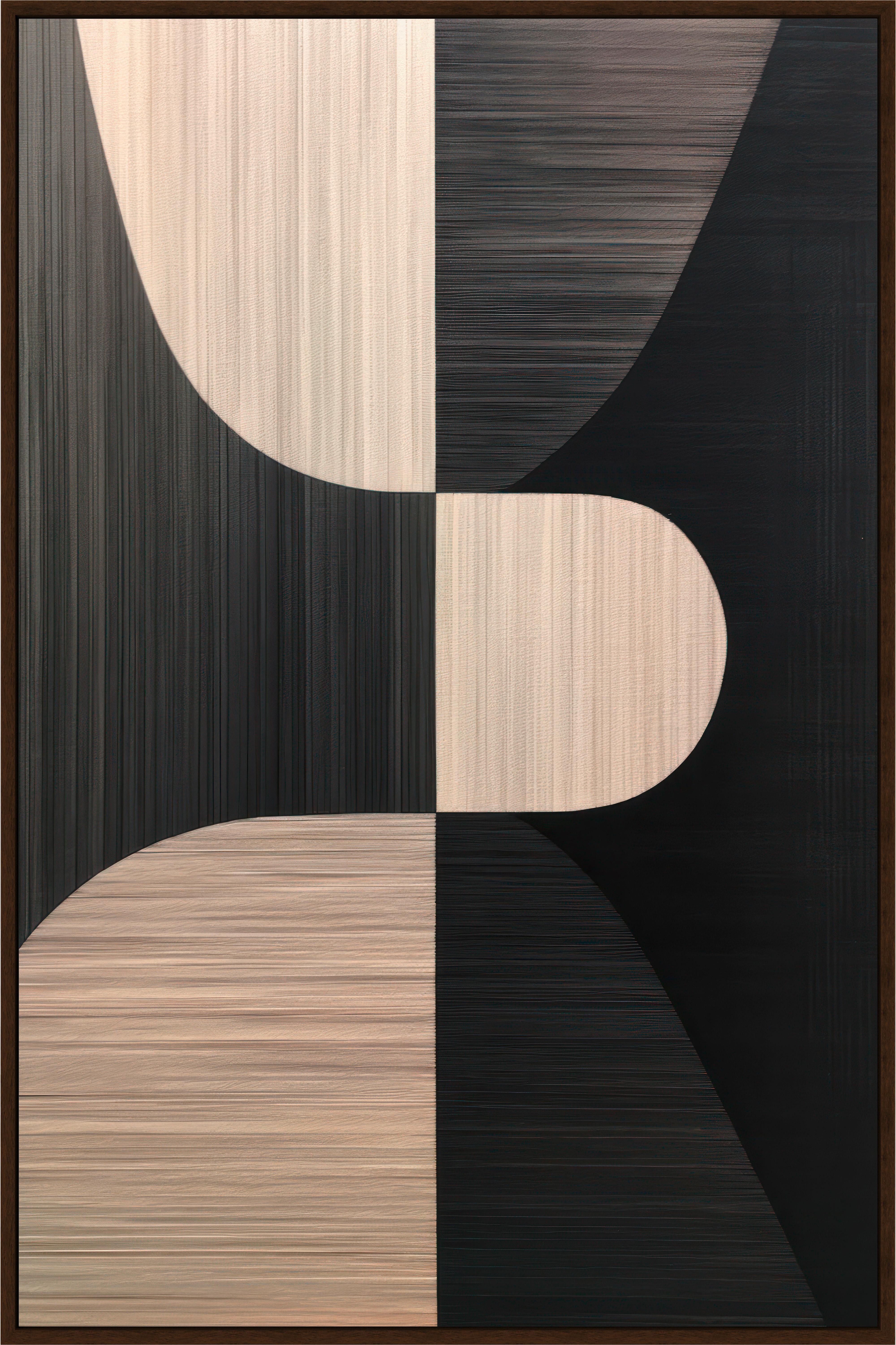 Obraz na plátně LOTTA, 60x90cm - černá/béžová, Moderní, kompozitní dřevo/textil (60/90cm) - Premium Living