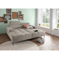 Ecksofa Intera, Beige S: 200x188 Cm - Beige/Schwarz, KONVENTIONELL, Textil (200/188cm) - Livetastic