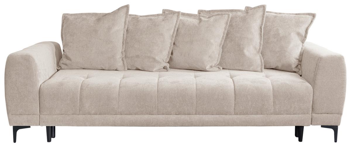 Schlafsofa Weronika, Beige B: 247 Cm - Beige/Schwarz, Design, Holz/Holzwerkstoff (247/94/90cm) - MID.YOU