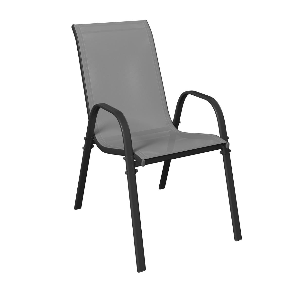 Gartenset Barcelona - Dunkelgrau, MODERN, Glas/Textil (150/73/80cm) - Beldano