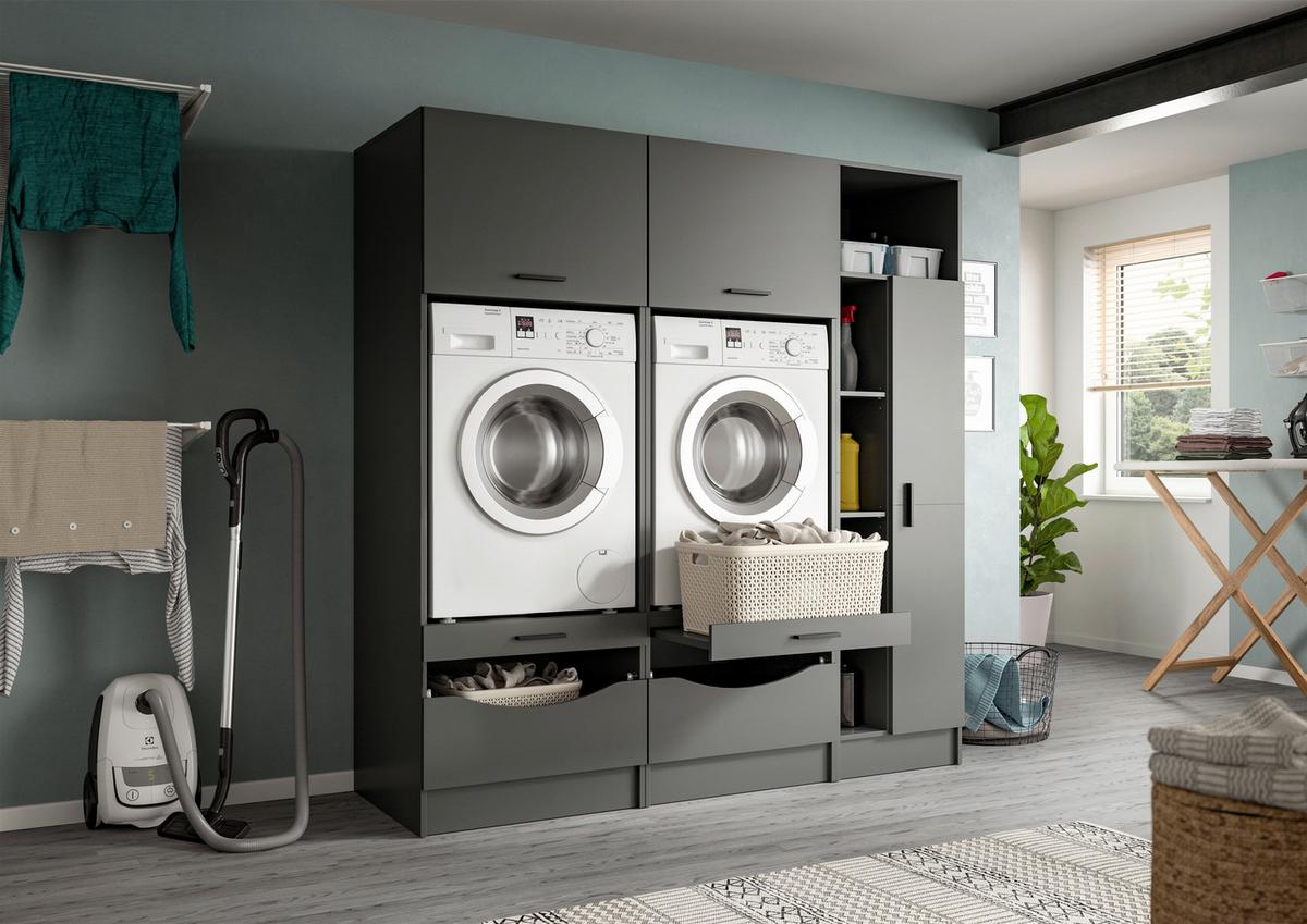 PrádelnaFree Antracit - antracitová, Basics, kompozitní dřevo (182/195/68cm) - MID.YOU