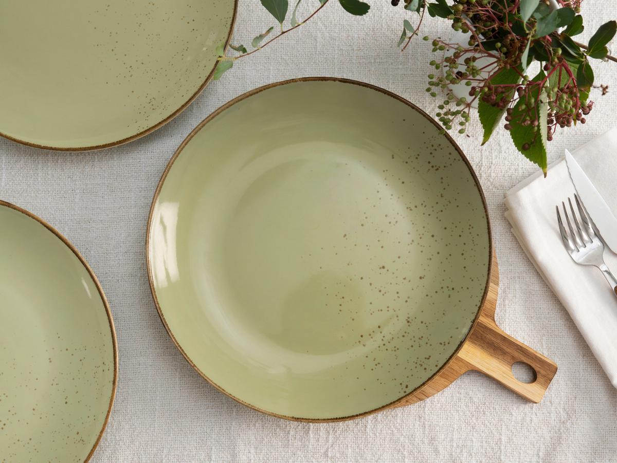 SPEISETELLERSET 22050 NATURE COLLECTION - Grün, Trend, Keramik (27cm) - Creatable