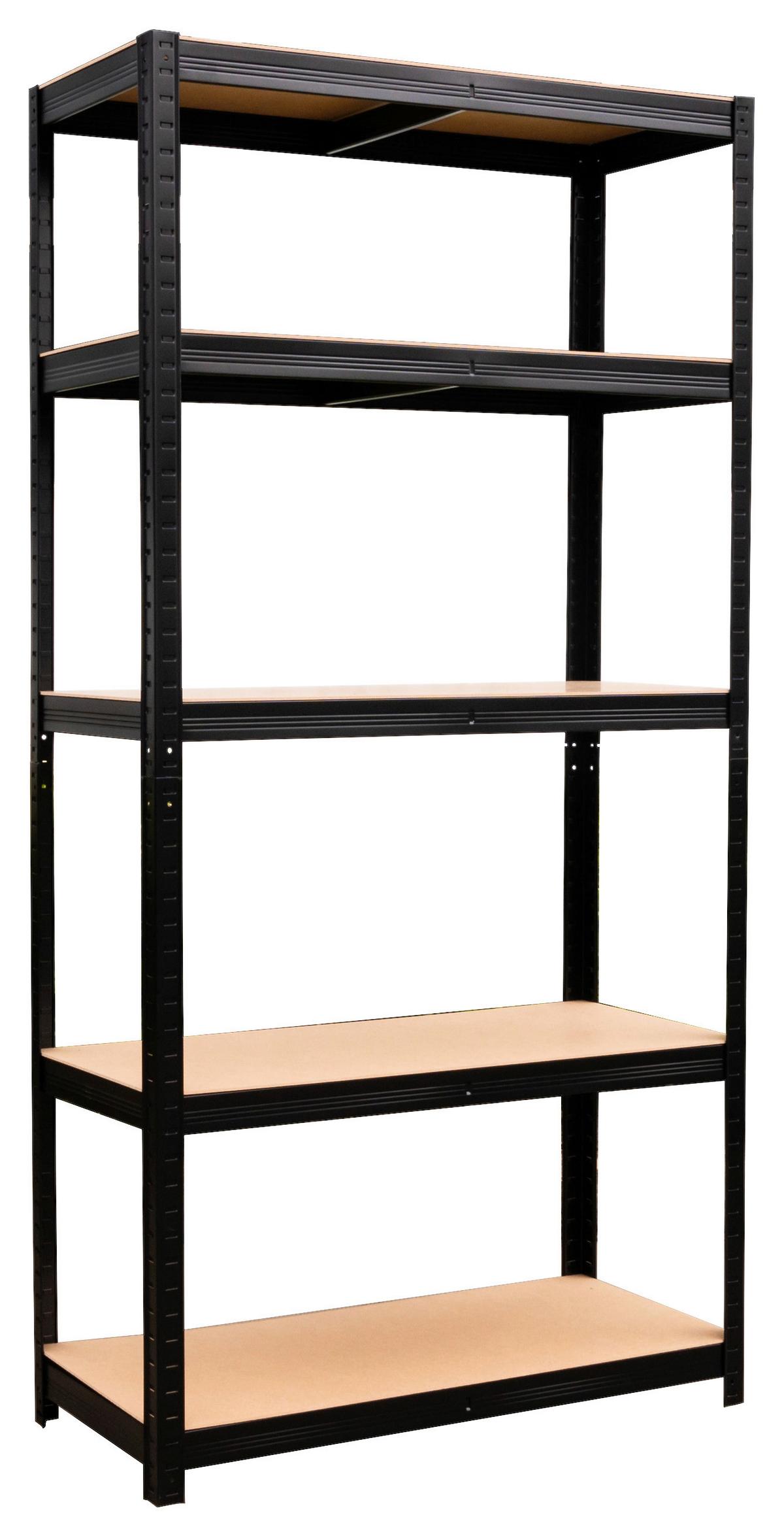 Schwerlastregal Simon 180x120x40 Cm - Schwarz, KONVENTIONELL, Holzwerkstoff/Metall (180/120/40cm) - Homezone