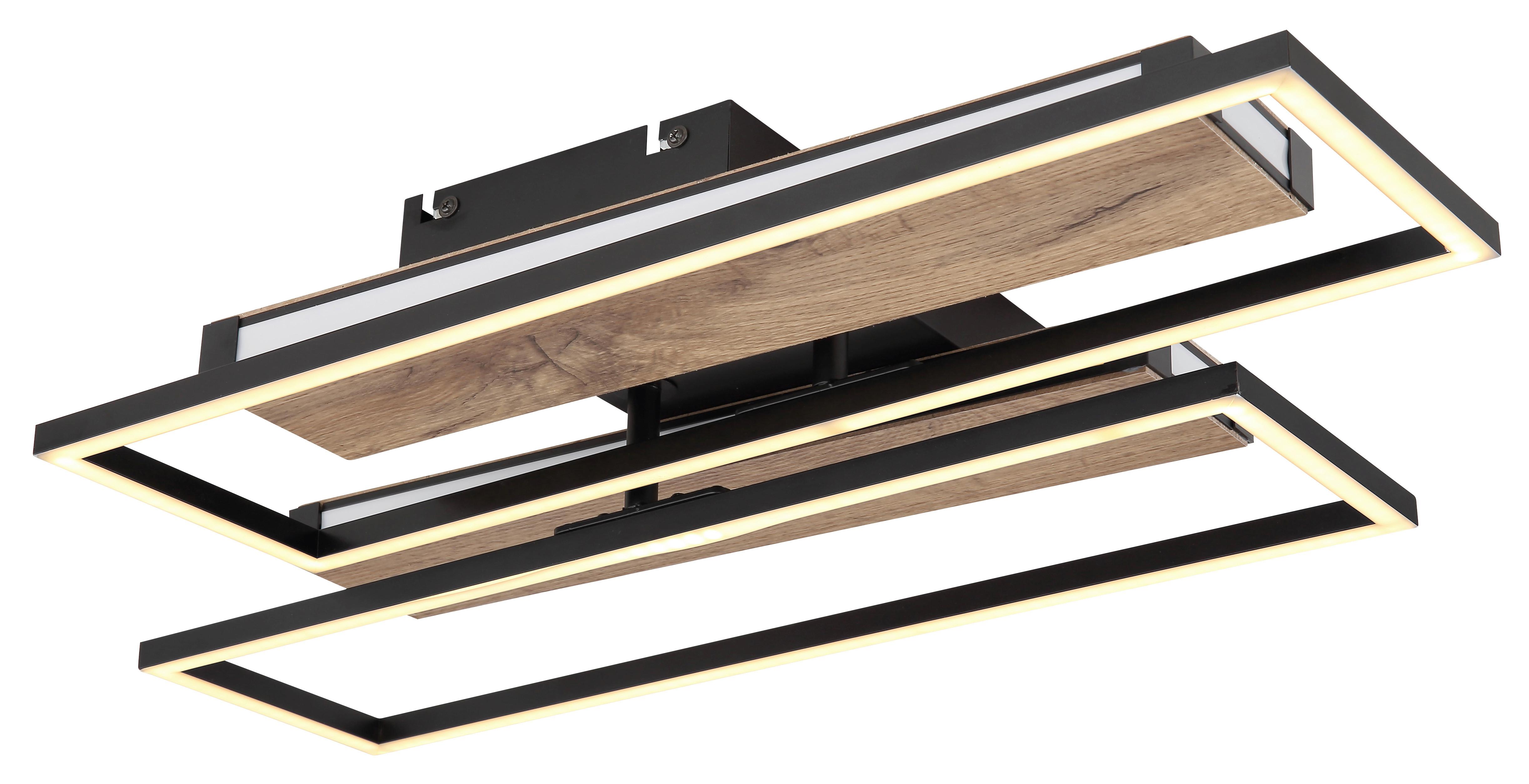 LED-Deckenleuchte 67299d1 - Dunkelbraun/Opal, Design, Holzwerkstoff/Kunststoff (60/52/10cm) - Globo