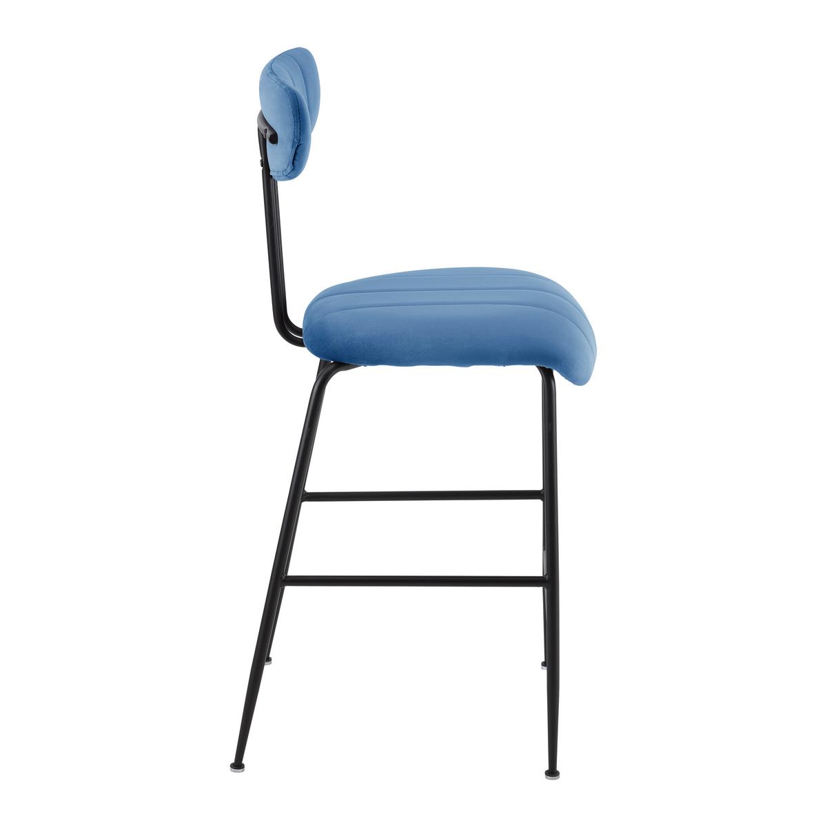 Barová stolička TYLOR modrá - modrá/čierna, Modern, kov/drevo (48/102/52cm) - Modern Living