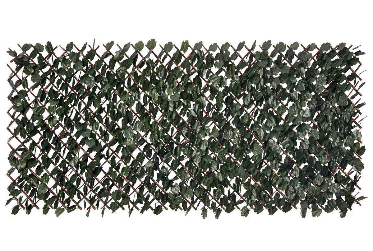 Sichtschutzhecke Rino Naturfarben/grün - Dunkelgrün/Naturfarben, MODERN, Holz/Kunststoff (100/200cm) - Luca Bessoni