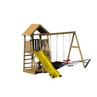 Spielturm Giraffe Gelb/Naturfarben, B: 340 cm - Gelb/Naturfarben, KONVENTIONELL, Holz (340/270/280cm)