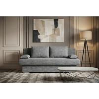 Rozkládací pohovka BORA, šedá, s úložným prostorem - šedá/černá, Design, kompozitní dřevo/textil (193/85/86cm) - P & B