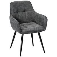 Armlehnstuhl Leicester - Schwarz/Grau, LIFESTYLE, Textil/Metall (57/84/60cm) - MID.YOU