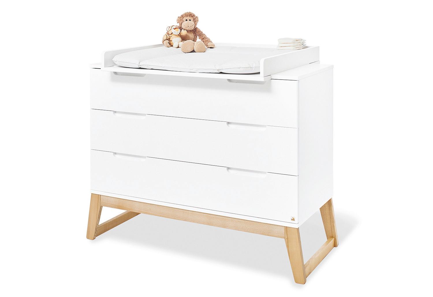 WICKELKOMMODE 133466B BRIDGE - Eschefarben/Weiß, Design, Holz/Holzwerkstoff (120/101/77cm) - Pinolino