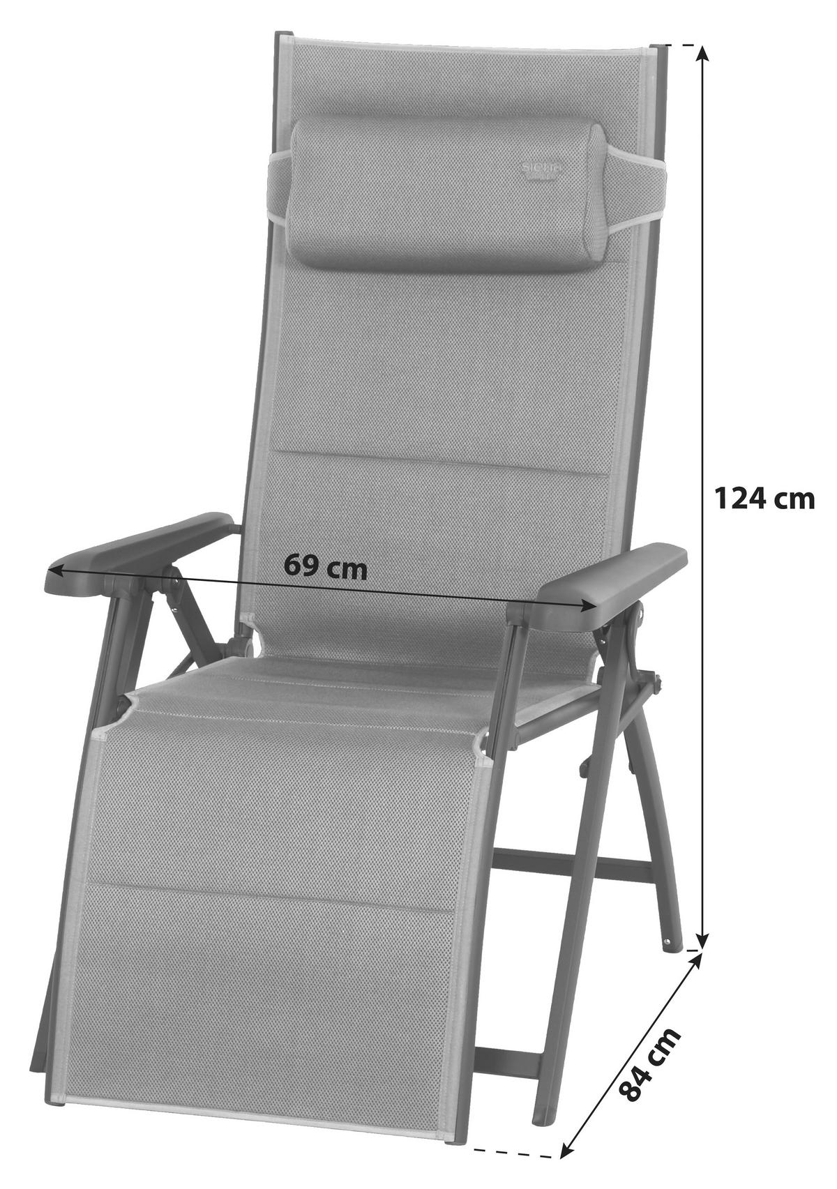 Garten-relaxliegel Klappbar Aluminium - Anthrazit, KONVENTIONELL, Textil/Metall (69/124/84cm) - Siena Garden