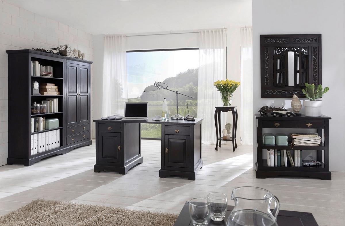 Schrank Akazie Antik B: 98cm - Schwarzbraun, Design, Holz (98/183,50/44cm) - MID.YOU