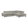 Ecksofa Gemini Dunkelgrau, B: 312 cm - Taupe/Chromfarben, KONVENTIONELL, Textil (312/234cm)