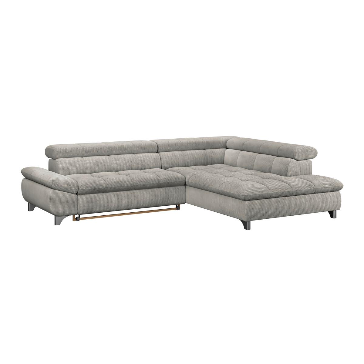 Ecksofa Gemini Dunkelgrau, B: 312 cm - Taupe/Chromfarben, KONVENTIONELL, Textil (312/234cm)