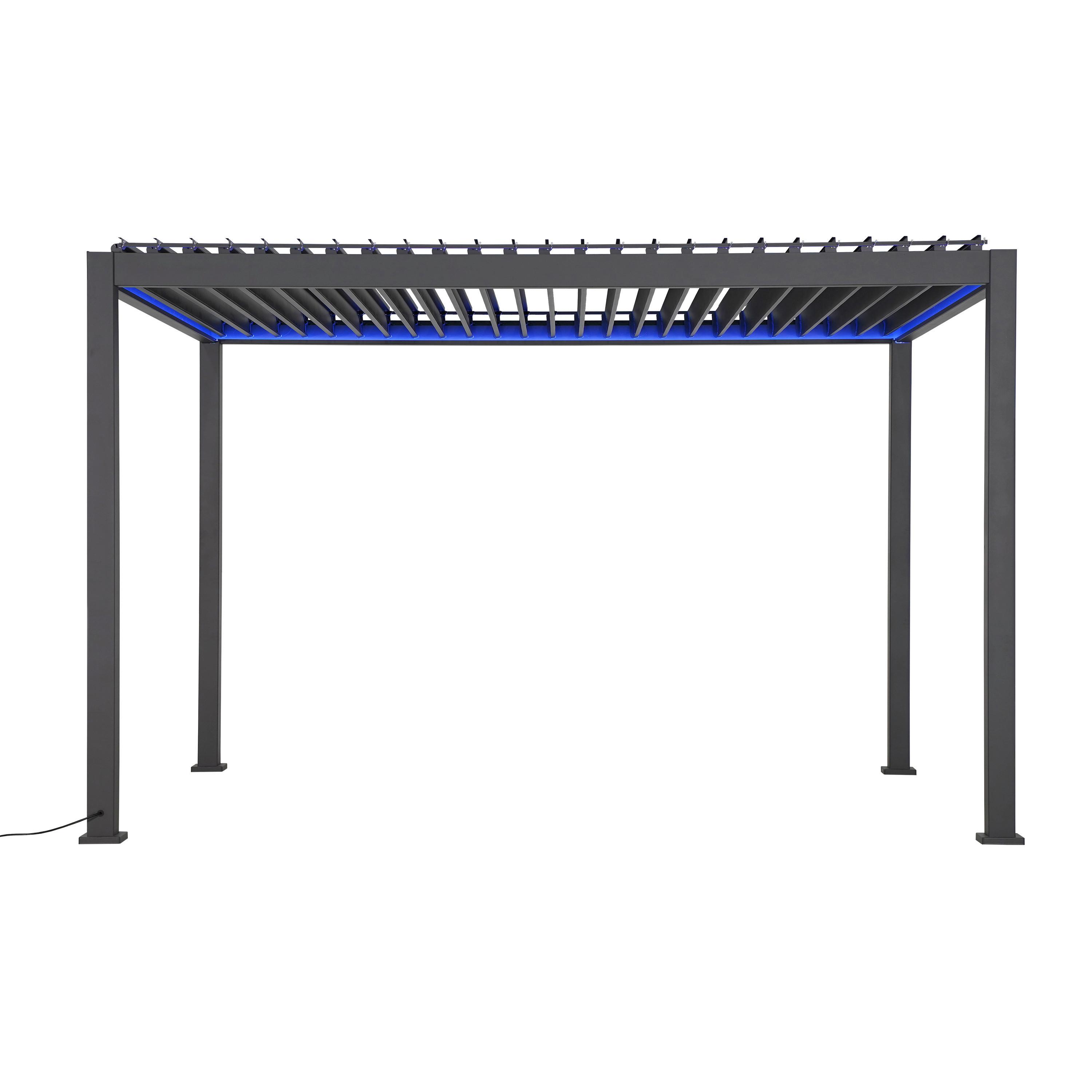 Pergola Deluxe Led 400x300cm E-Motion, Anthrazit - Anthrazit, LIFESTYLE, Metall (400/300/250cm) - Gardenson