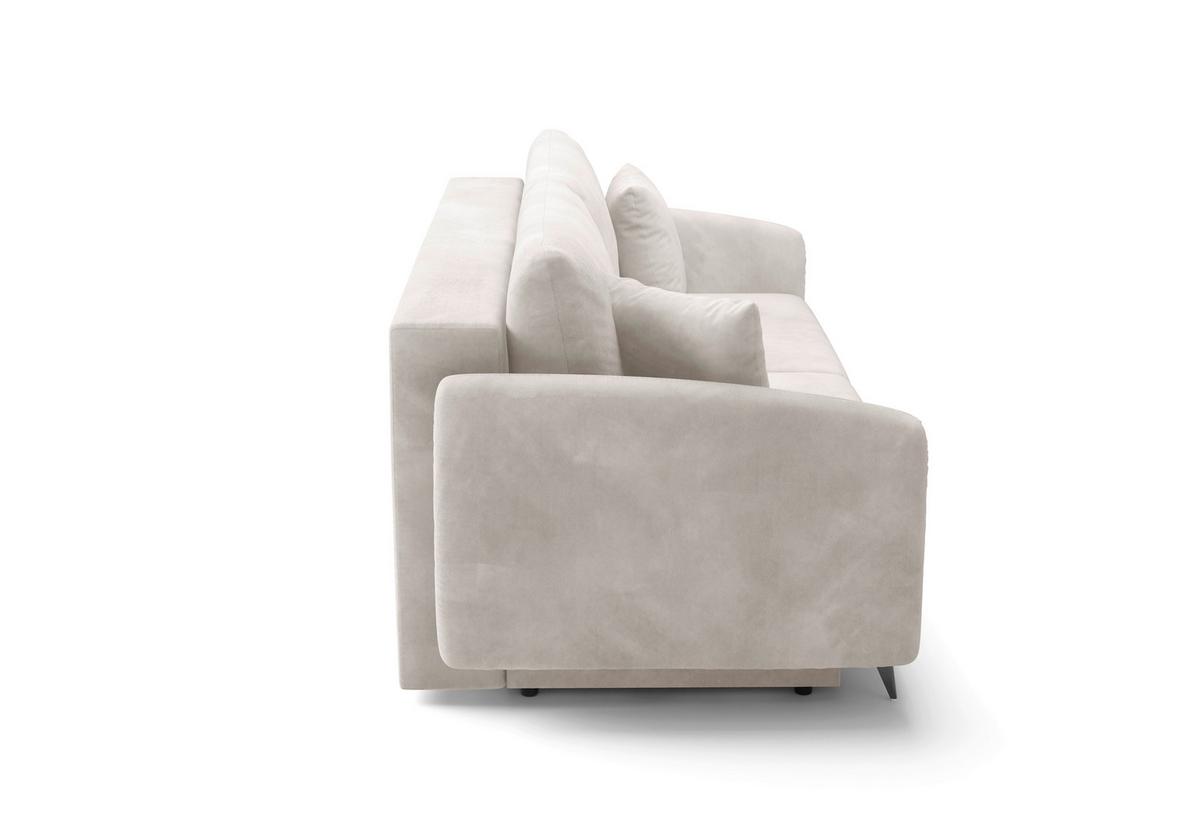 Schlafsofa Ingrid Creme B: 230cm - Creme/Schwarz, Design, Textil (230/100/103cm) - Livetastic