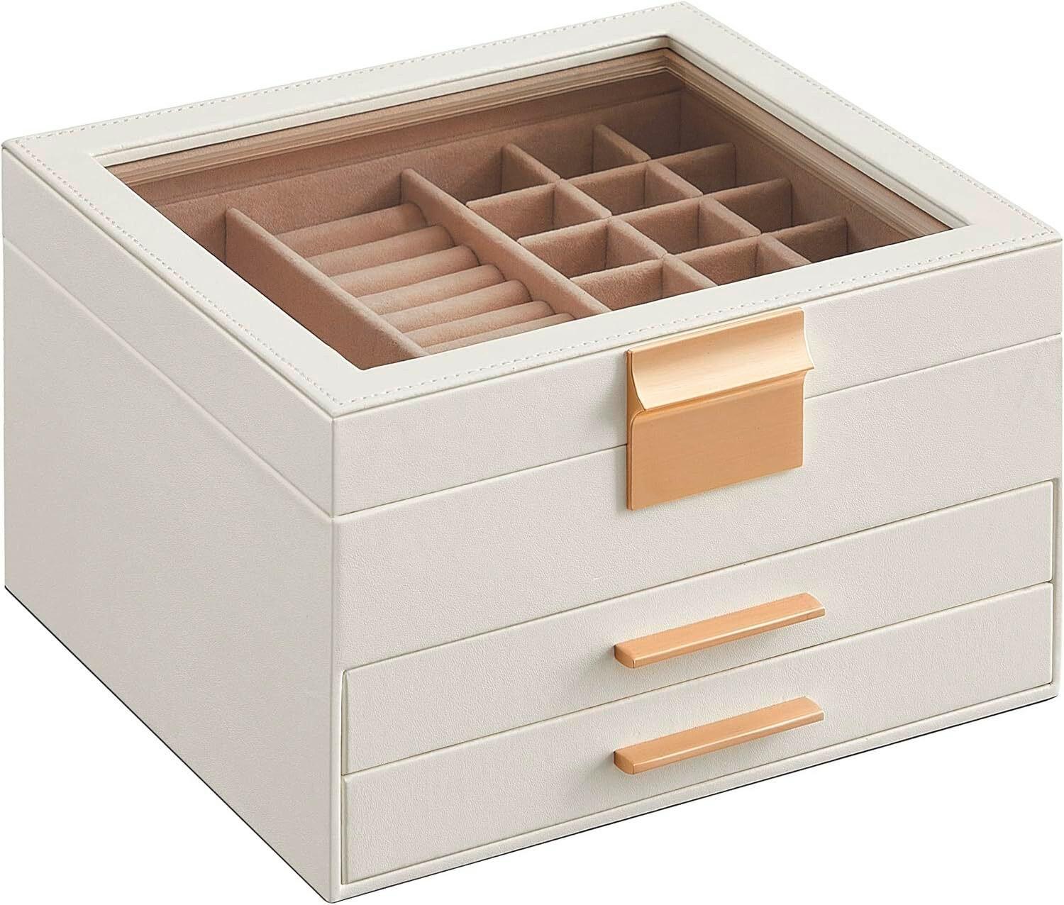 Schmuckkästchen Weiß B: 23,1 Cm - Weiß, LIFESTYLE, Holzwerkstoff (23,1/13,5/20,3cm)