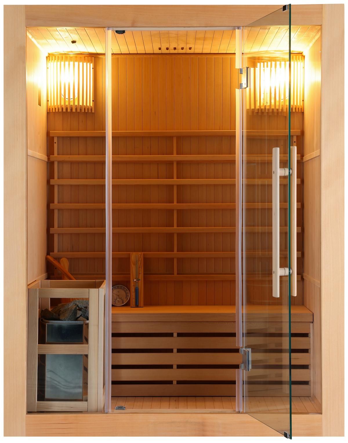 Finnische Sauna Riga Int. Steuerung, 4,5-Kw-Ofen - Basics, Holz (150/190/120cm)
