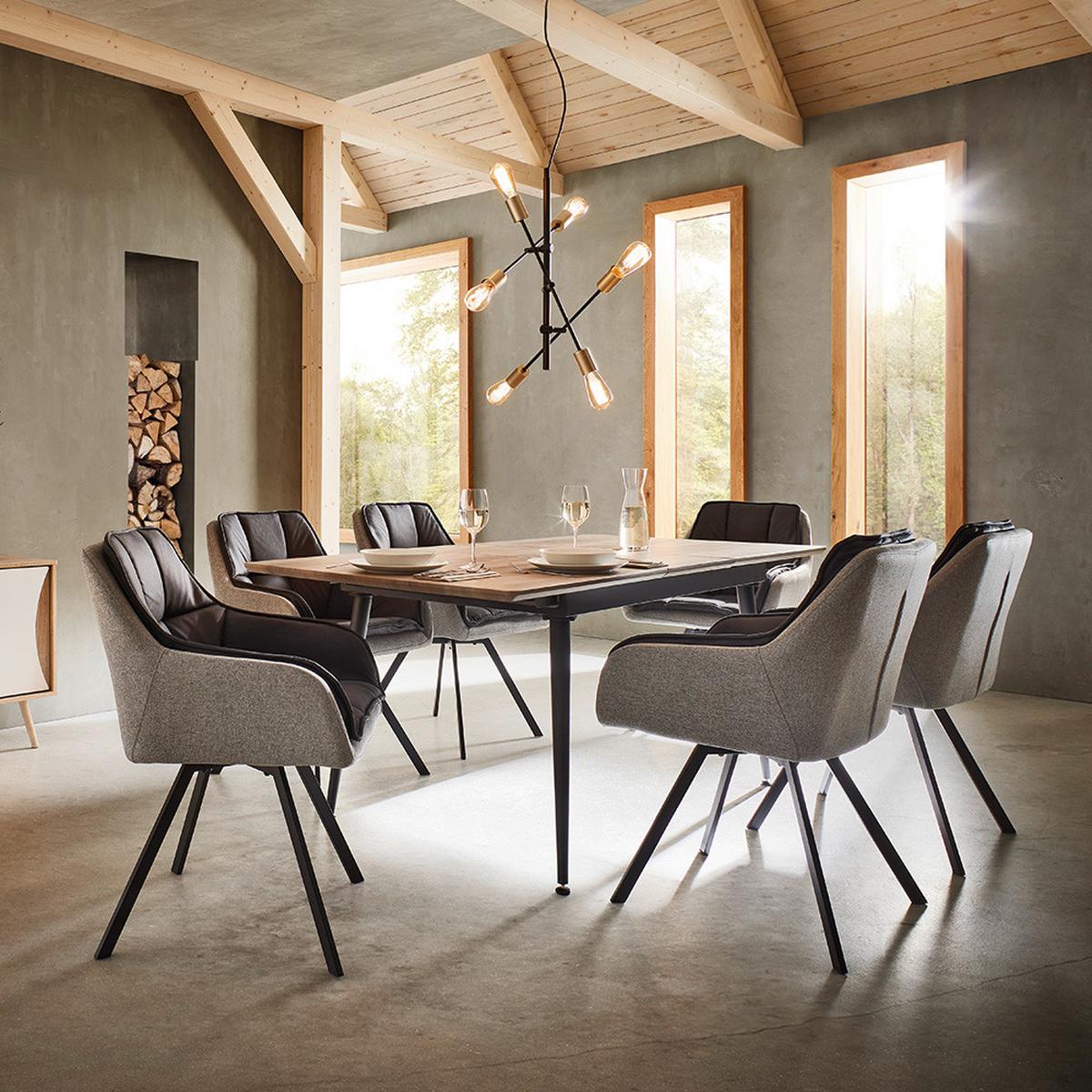 Jedálenská stolička BILLY - čierna/sivá, Modern, kov/drevo (62/85/62cm) - P & B