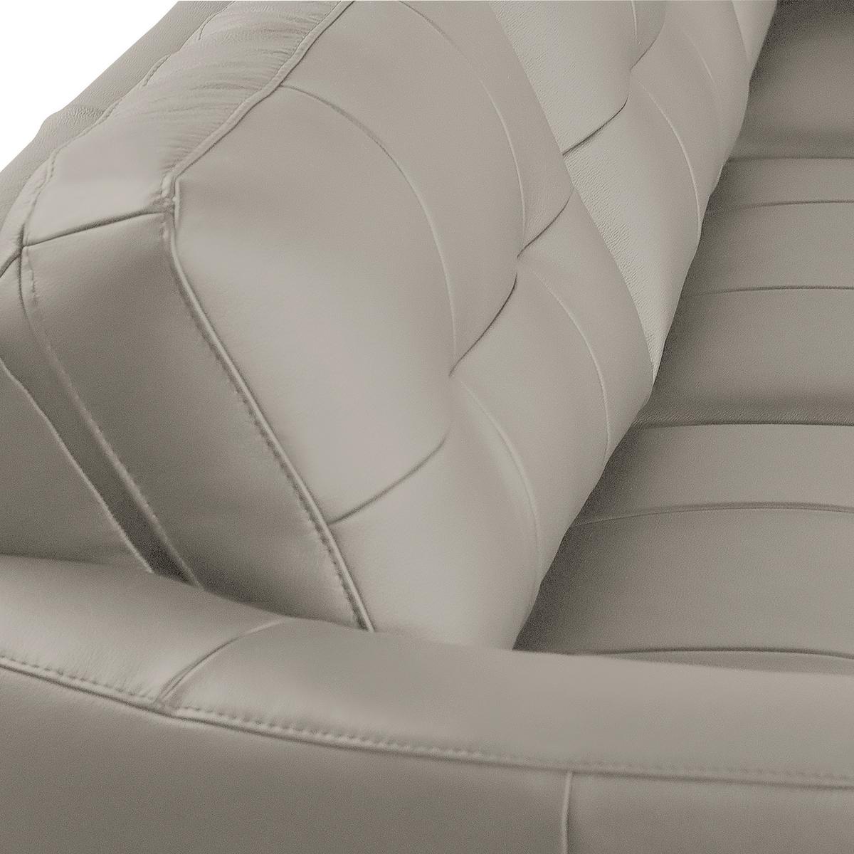 Ecksofa Nordic Platinfarben S: 236x190 cm - Platinfarben/Buchefarben, Design, Leder/Textil (236/190cm) - Livetastic