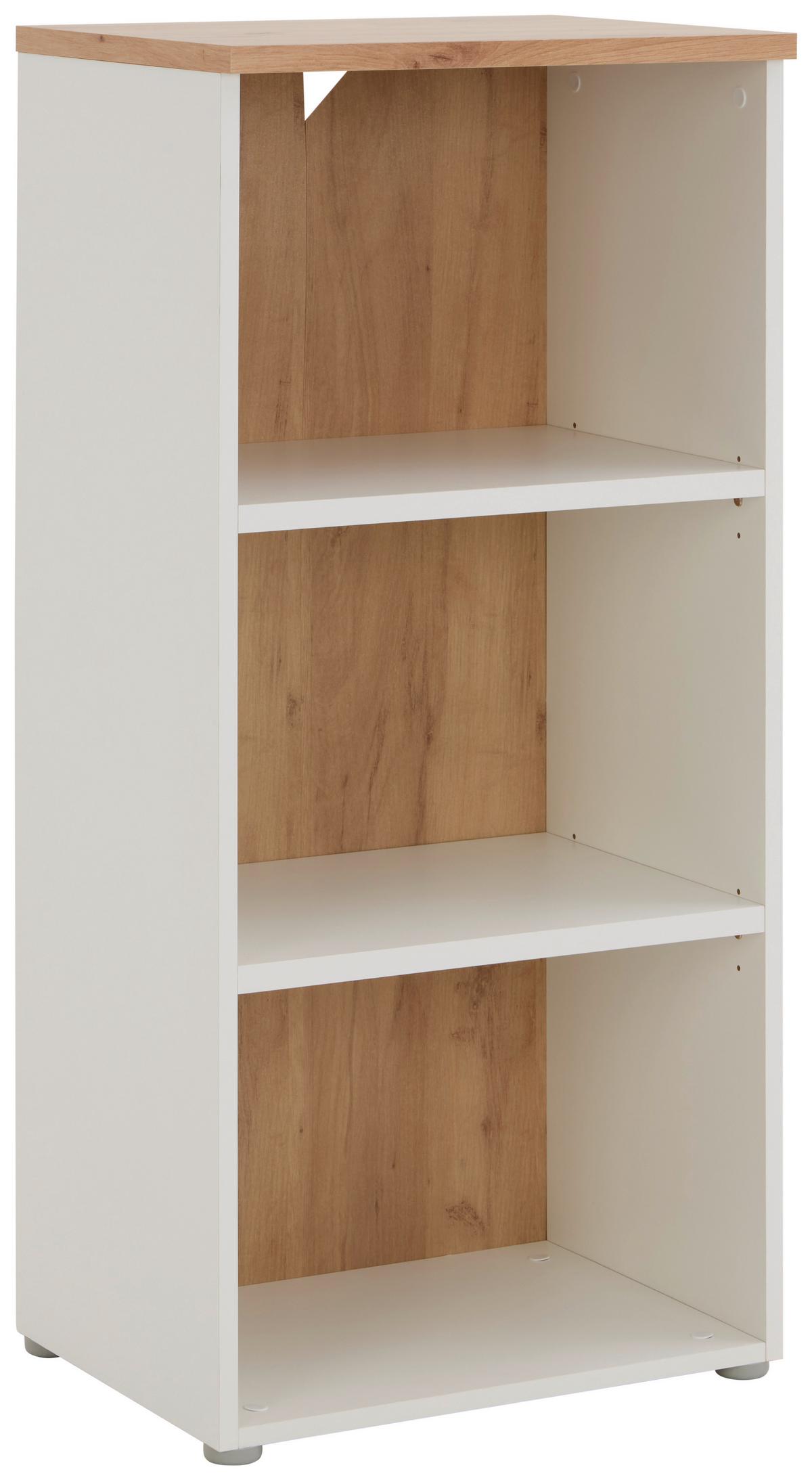 Aktenregal Kontor K4 Eiche Dekor Weiss B: 50 cm - Eichefarben/Weiß, MODERN, Holzwerkstoff (50/112/38cm)