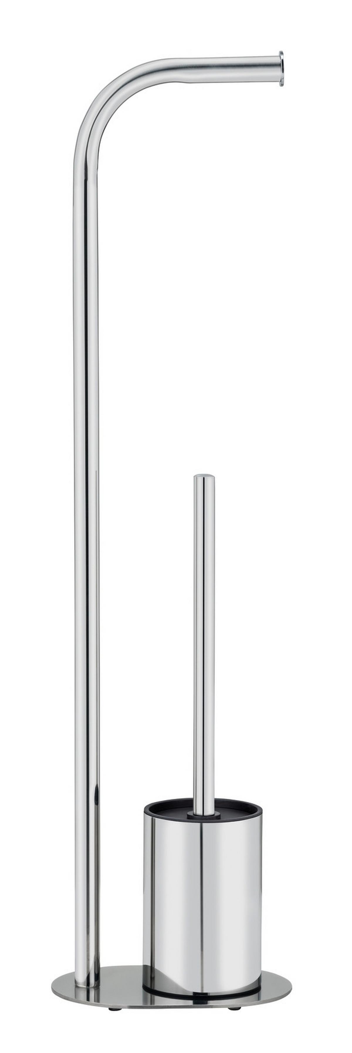 WC-Bürstenkombination Levante Edelstahlfarben B:18cm - Edelstahlfarben, Basics, Kunststoff/Metall (18/63/13cm) - Wenko