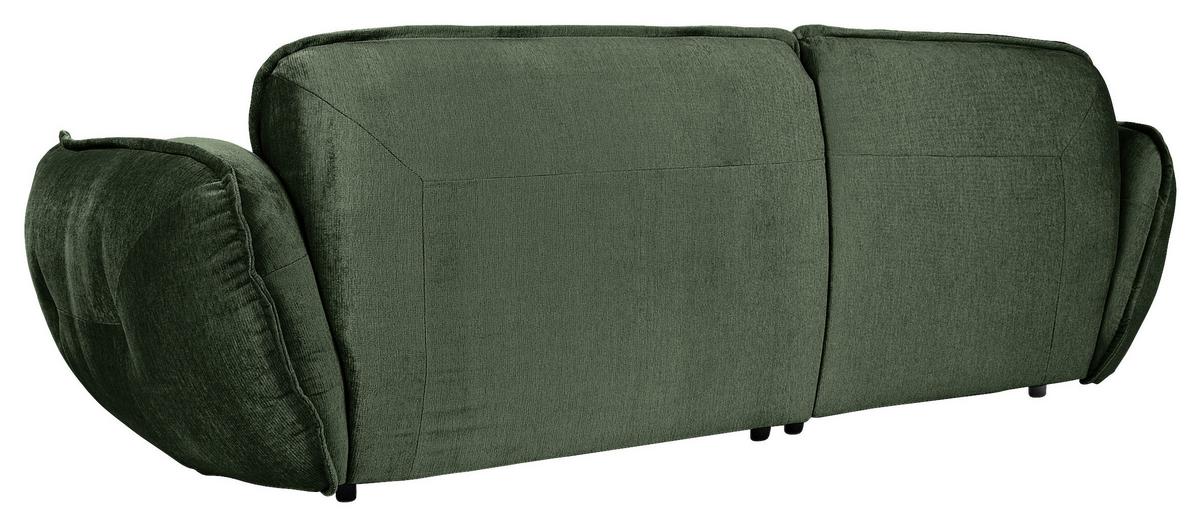 Ecksofa Fluffy Dunkelgrün S: 269x184 Cm - Dunkelgrün/Schwarz, MODERN, Textil (269/184cm) - Trendmanufaktur