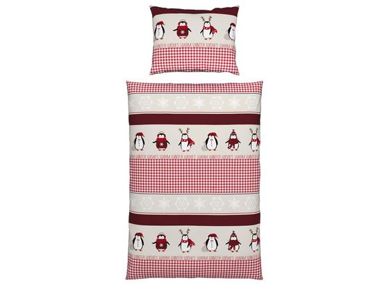 Bettwäsche Winter Pinguin - Rot/Weiß, KONVENTIONELL, Textil - Luca Bessoni Bettwäsche Winter Pinguin - Rot/Weiß, KONVENTIONELL, Textil - Luca Bessoni