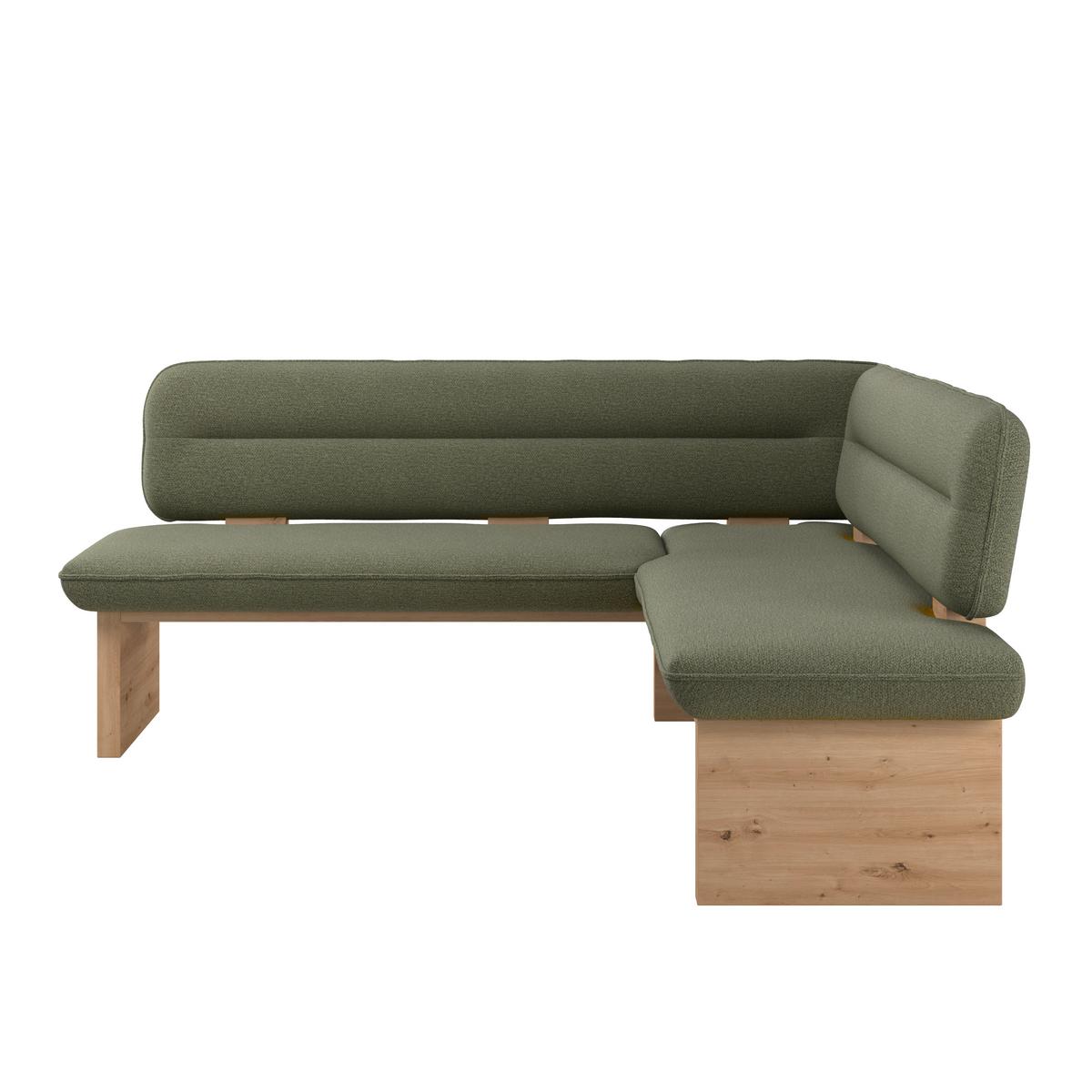 Eckbank Beluna Ii Webstoff Grün, B: 232cm - Eichefarben/Grün, KONVENTIONELL, Holz/Textil (232/170cm) - James Wood