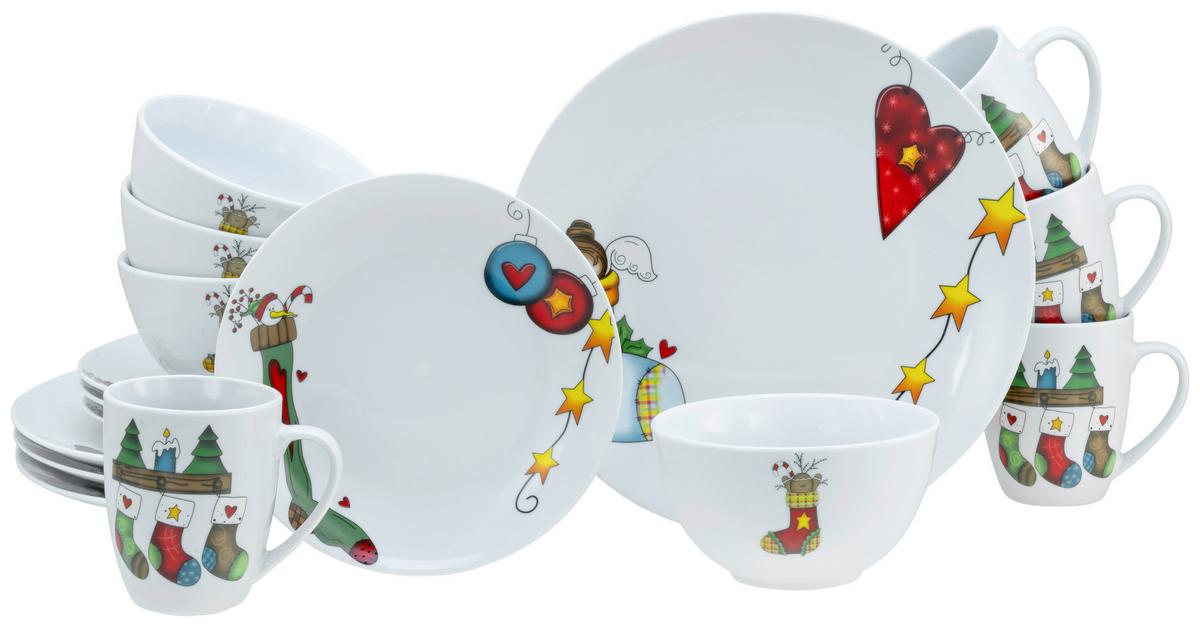 Kombiservice Luna 16-Teilig - Basics, Keramik (34/31,5/33cm) - Creatable