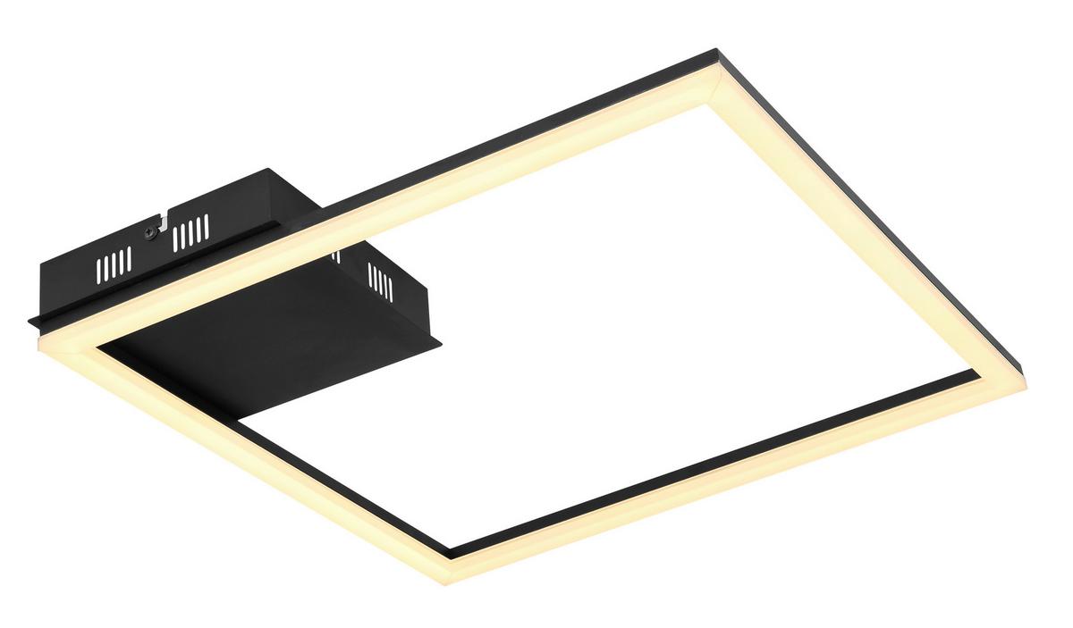 LED-Deckenleuchte L: 40 cm, 1-Flammig - Opal/Schwarz, Design, Kunststoff/Metall (40/40/5,5cm) - Globo