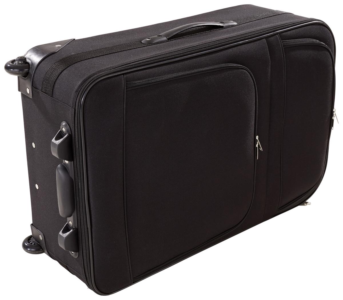 Reisekoffer Set 3-tlg. Paris 2 Rollen - Schwarz, Kunststoff/Textil - Luca Bessoni