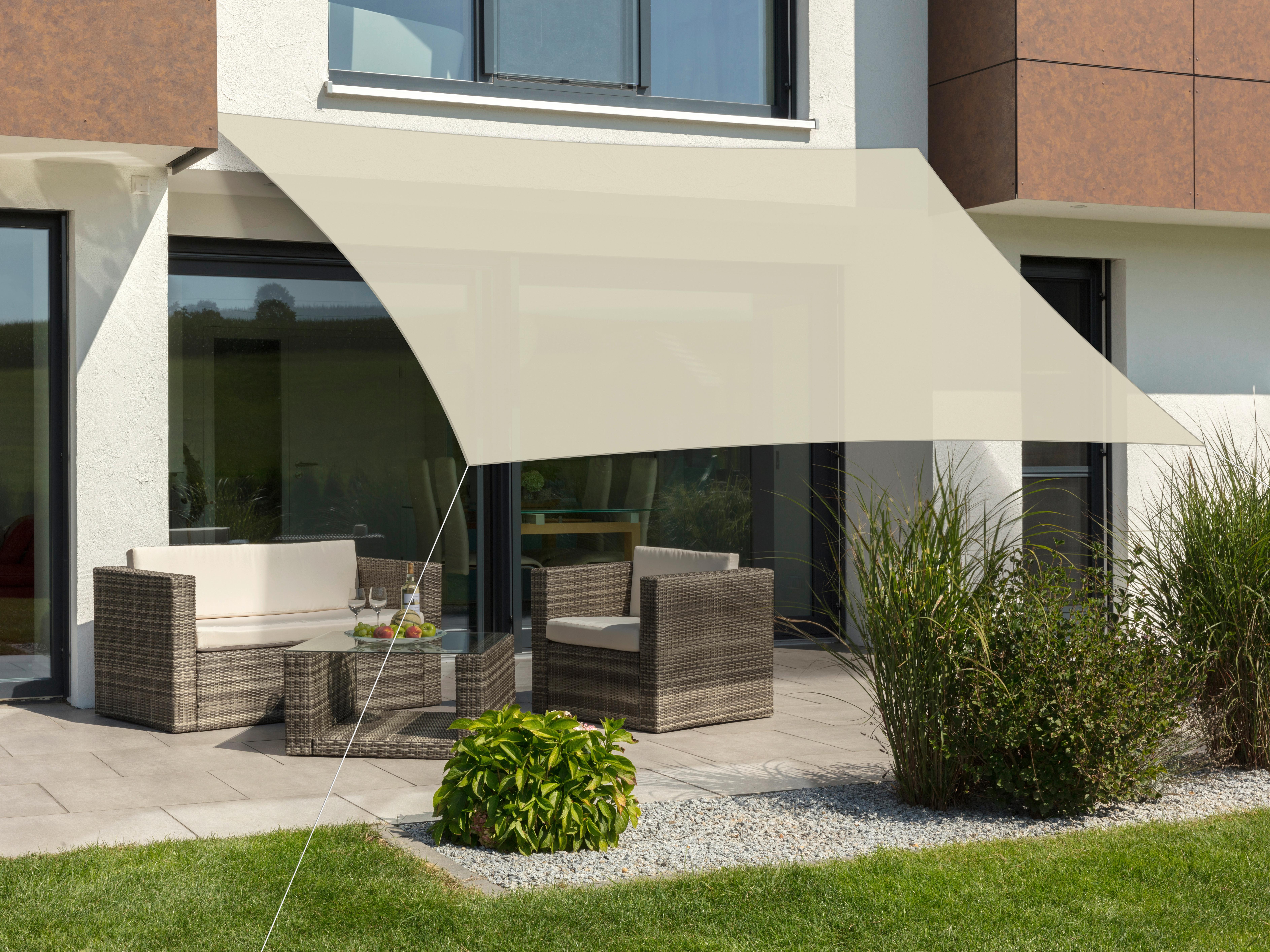 Gartensonnensegel 3,6 X 5 m - Naturfarben, Basics, Textil (360/0,5/500cm) - Schneider