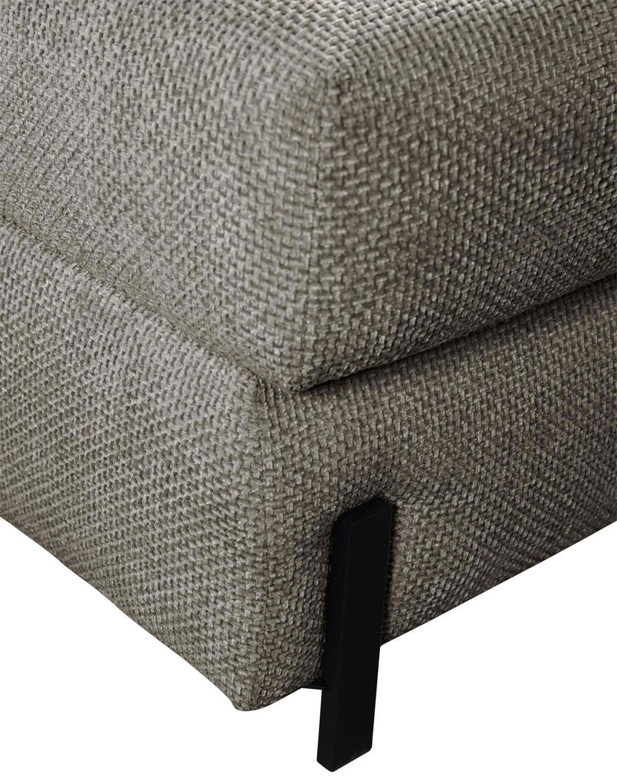 Ecksofa Naomi Graubraun/Schwarz, 162 cm - Graubraun/Schwarz, Design, Textil (162/265cm) - MID.YOU