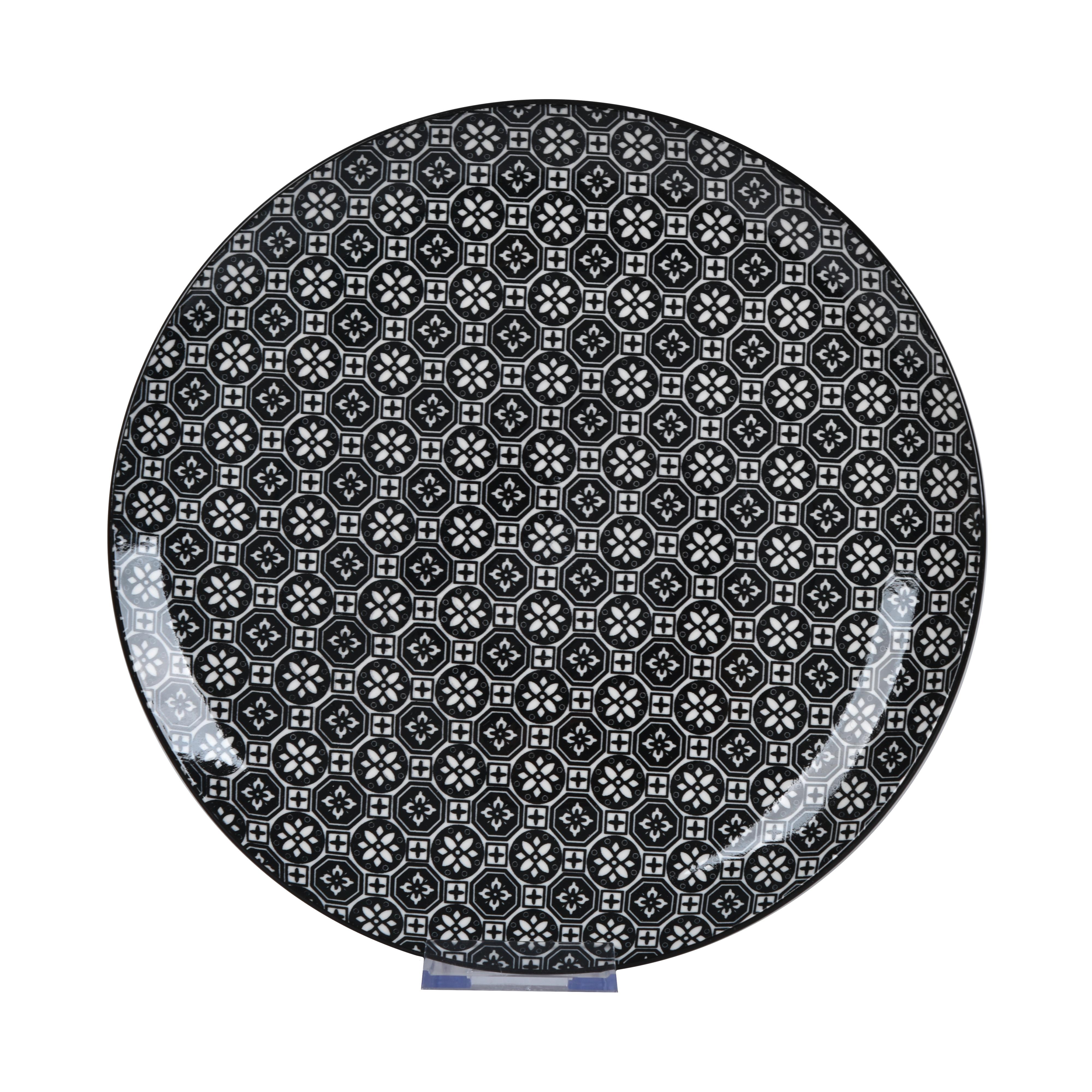Plytký tanier SHIVA - čierna/biela, Lifestyle, keramika (27/2,5cm) - Mömax