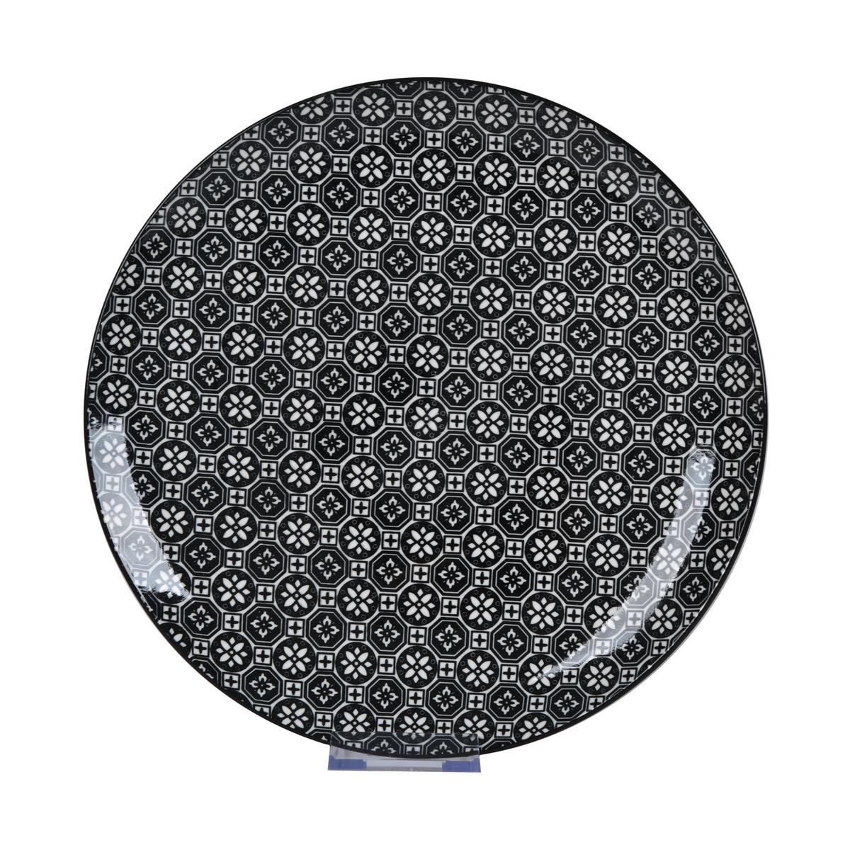 Plytký tanier SHIVA - čierna/biela, Lifestyle, keramika (27/2,5cm) - Mömax