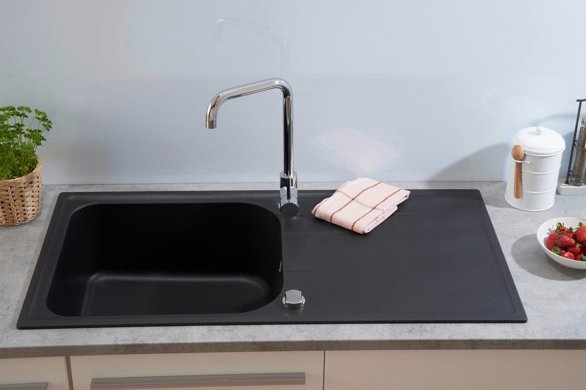 Spüle Respekta Stein Bxt: 100x50 Cm - Schwarz, Trend, Stein (100/22,5/50cm) - Respekta