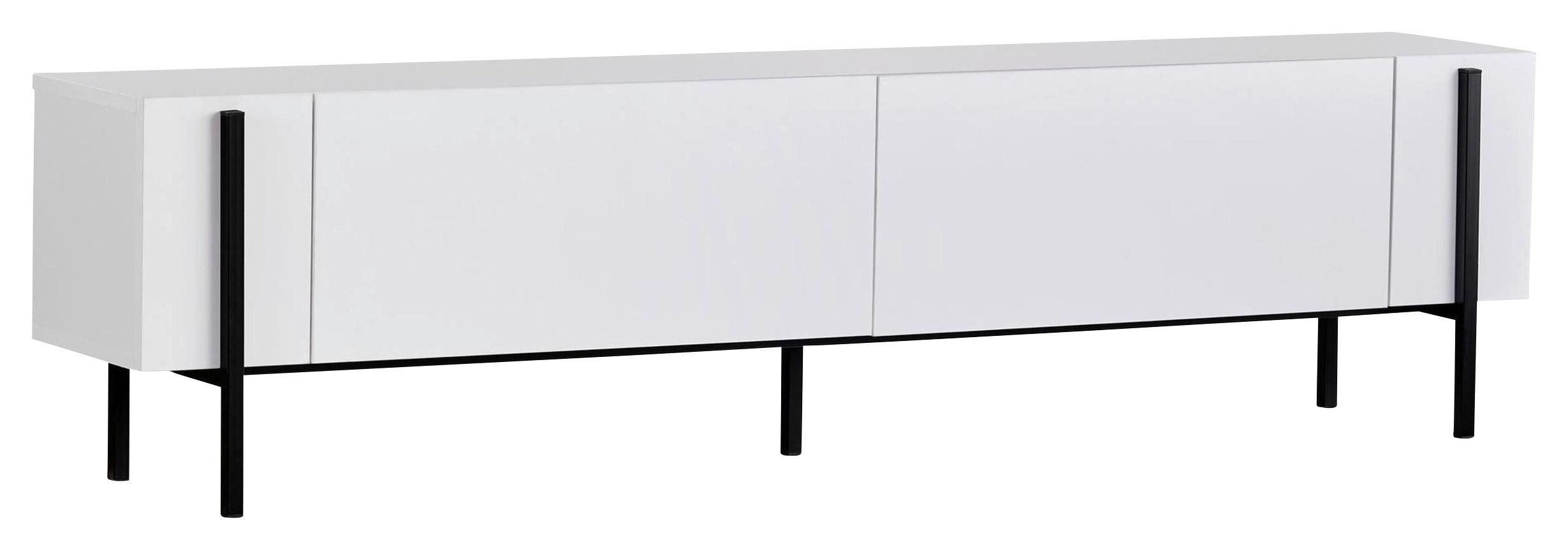 TV-ELEMENT Schwarz/Weiß B: 180cm - Schwarz/Weiß, MODERN, Holzwerkstoff (180/45/30cm)