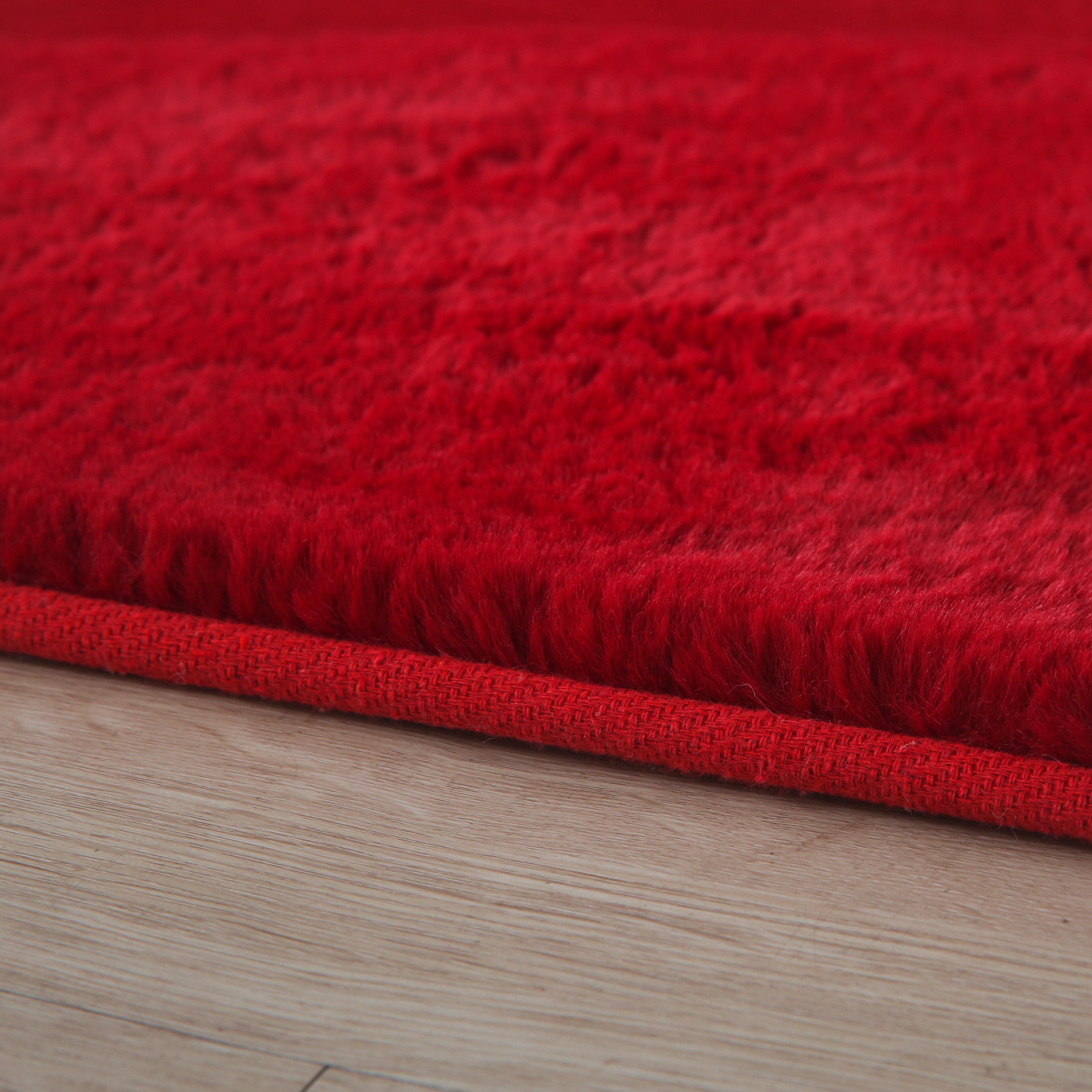 Hochflorteppich, Rot, F: 20mm Pouffy - Rot, Basics, Textil (80/150cm)