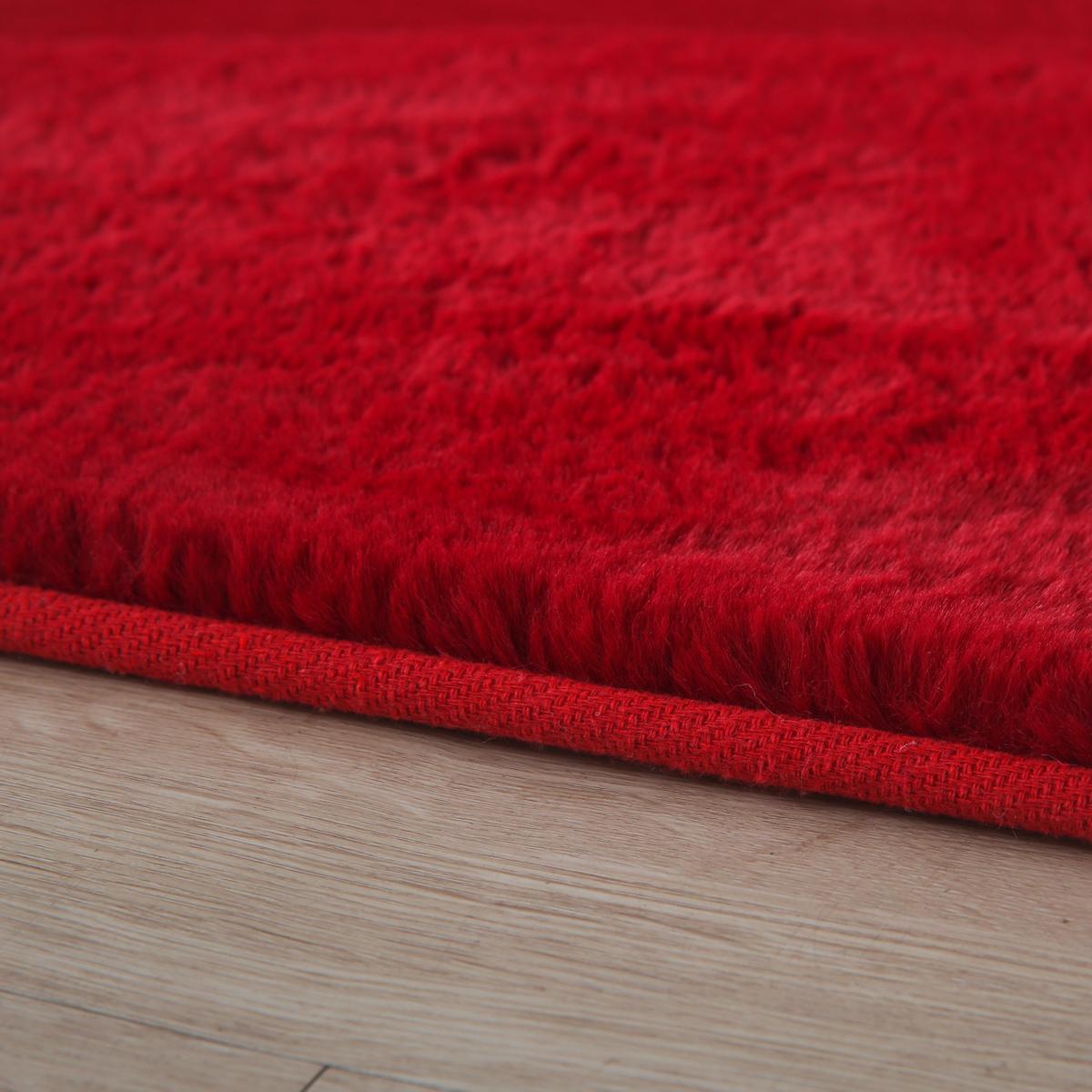 Hochflorteppich, Rot, F: 20mm Pouffy - Rot, Basics, Textil (80/150cm)