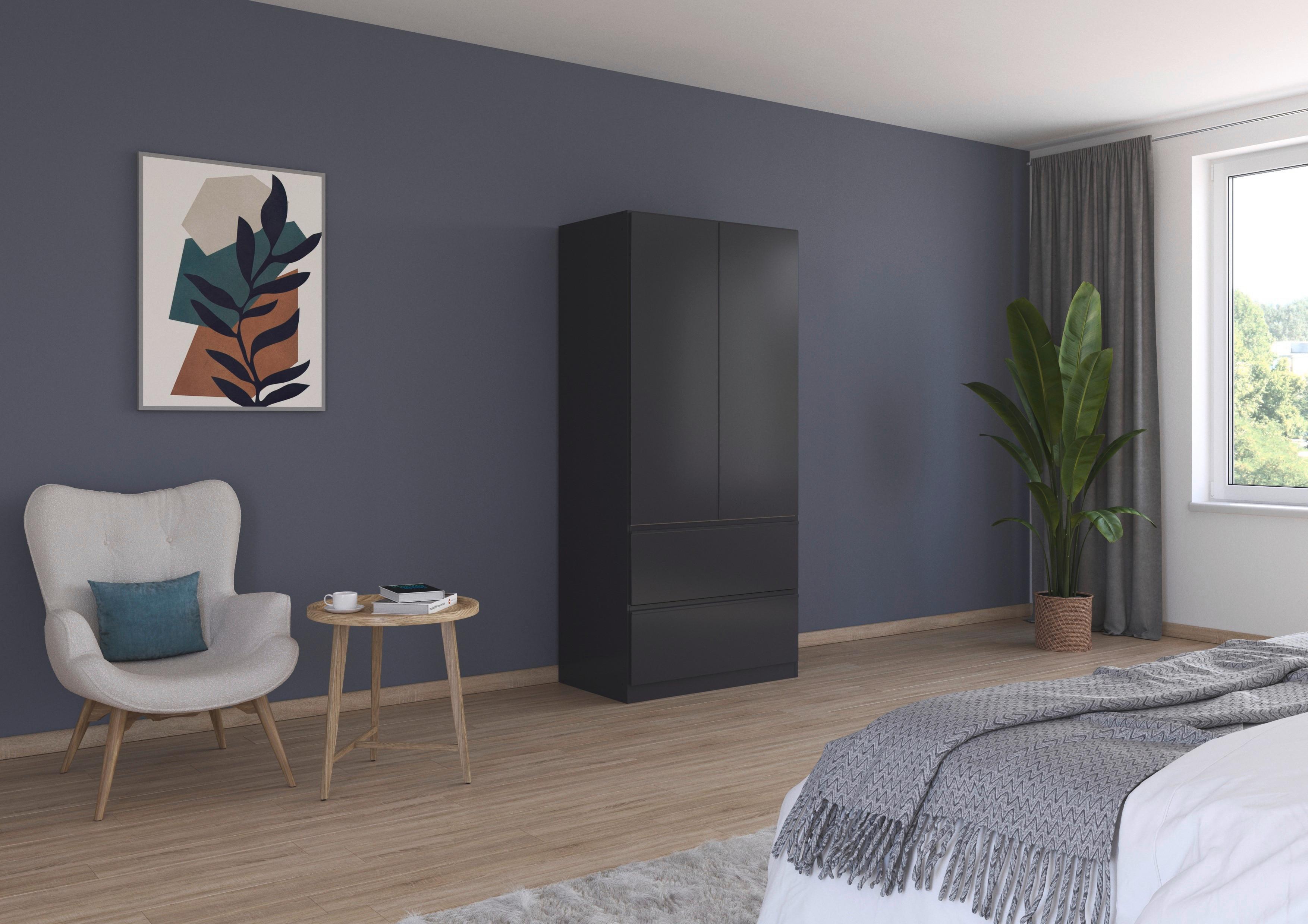 Drehtürenschrank Costa Grau B: 91 cm - Grau, MODERN, Holzwerkstoff (91/197/54cm) - Rauch Möbel