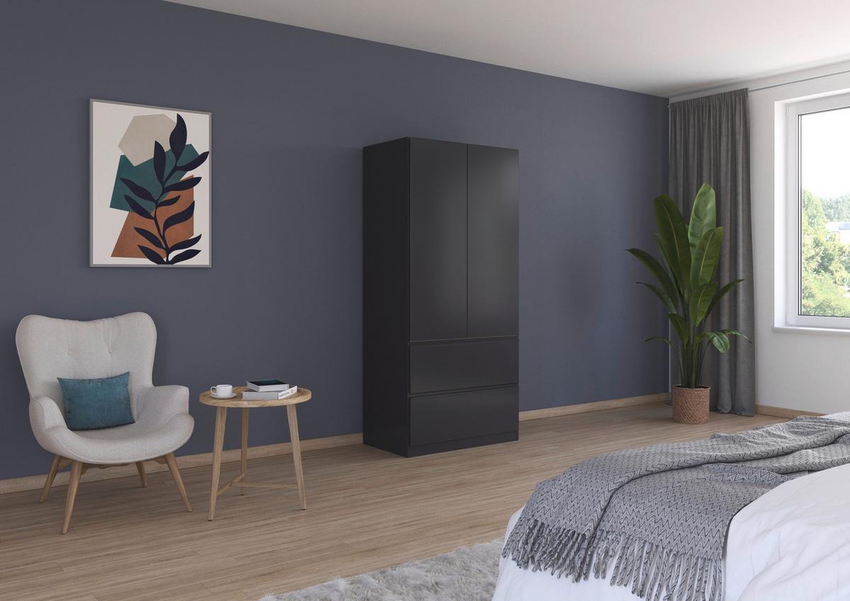 Drehtürenschrank Costa Grau B: 91 cm - Grau, MODERN, Holzwerkstoff (91/197/54cm) - Rauch Möbel