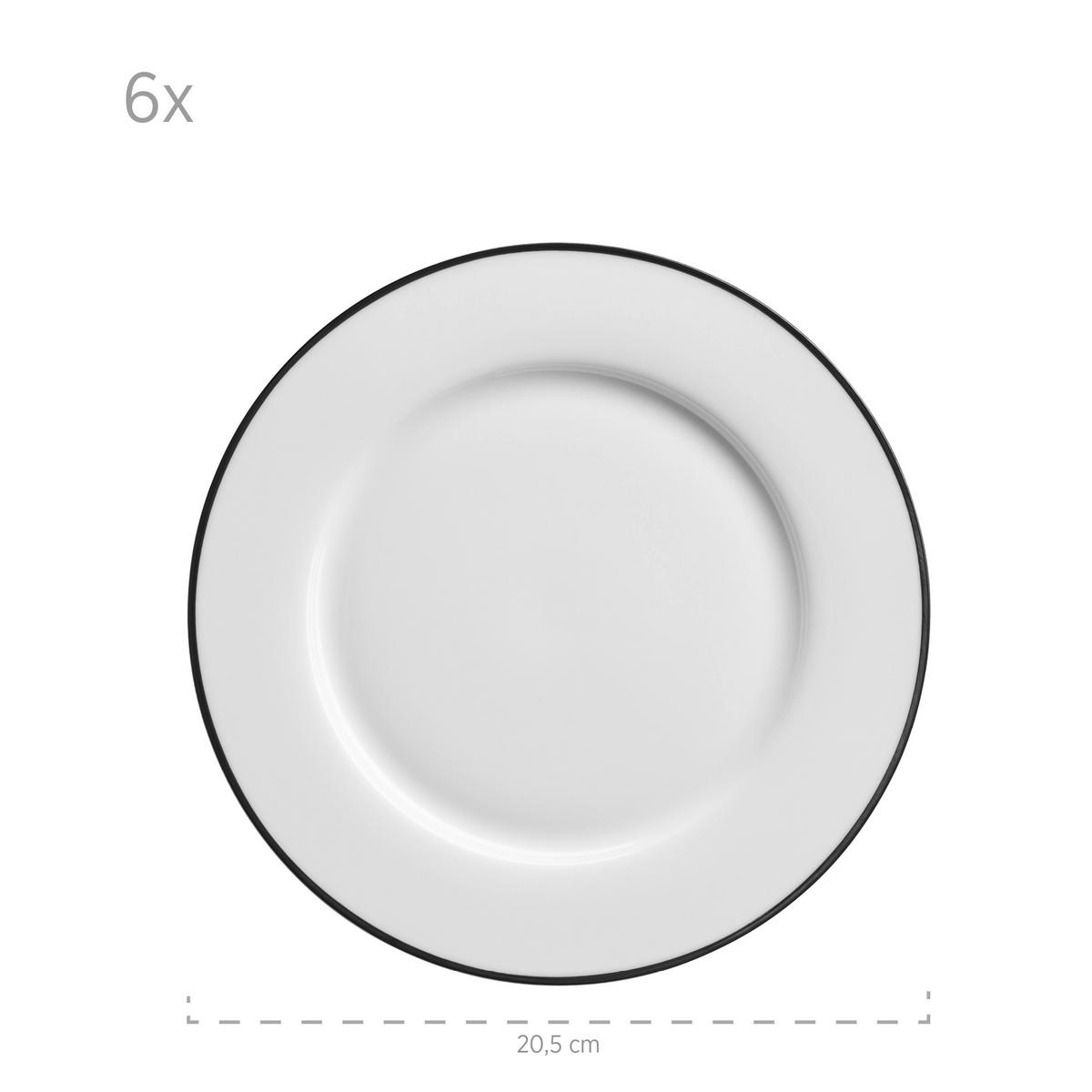 Kaffeeservice Nola Schwarz Weiß 18-Teilig - Schwarz/Weiß, Basics, Keramik - Mäser