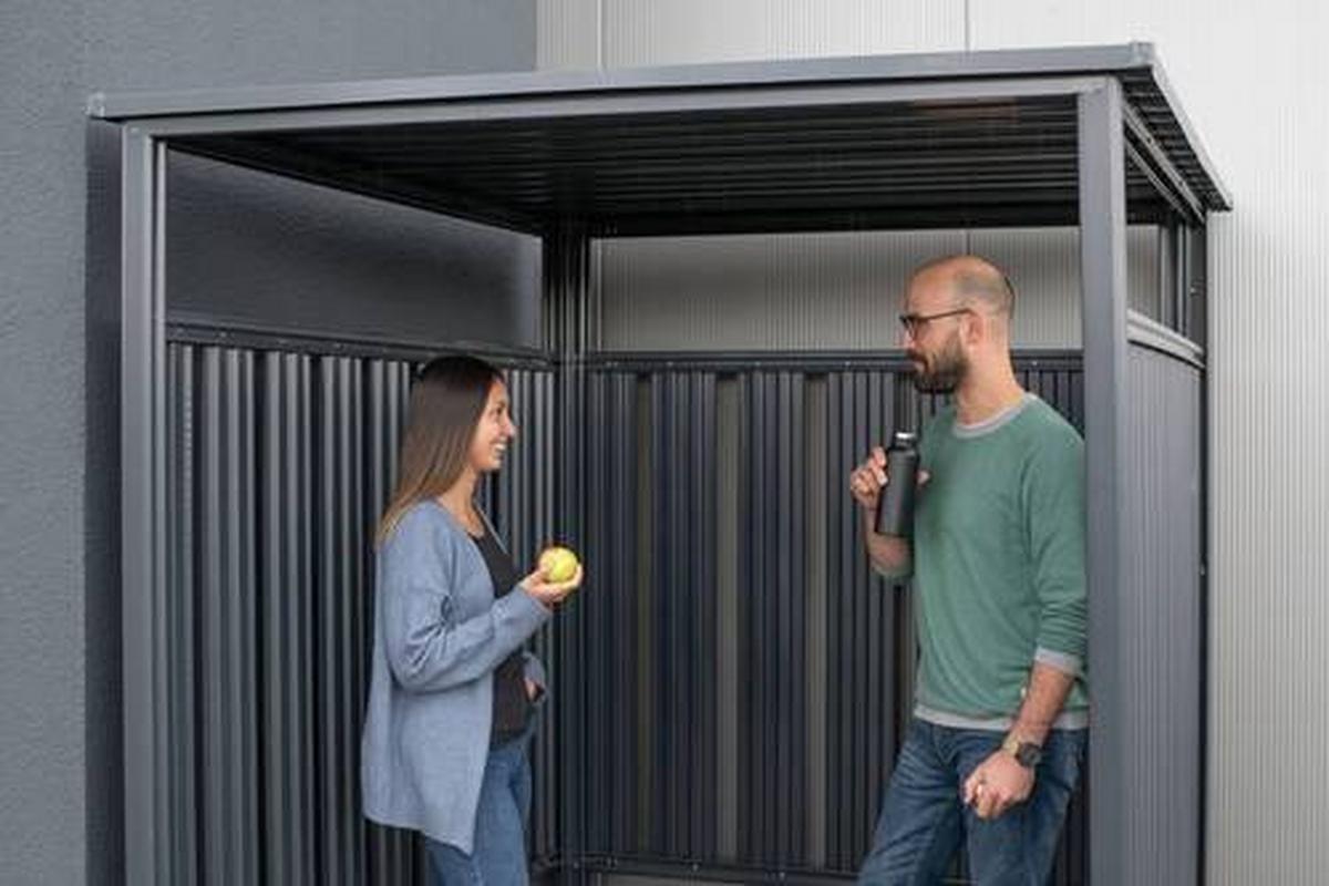 Fahrradgarage Fahrrad- Und Rauchunterstand - Anthrazit, Basics, Metall (180/210/200cm)