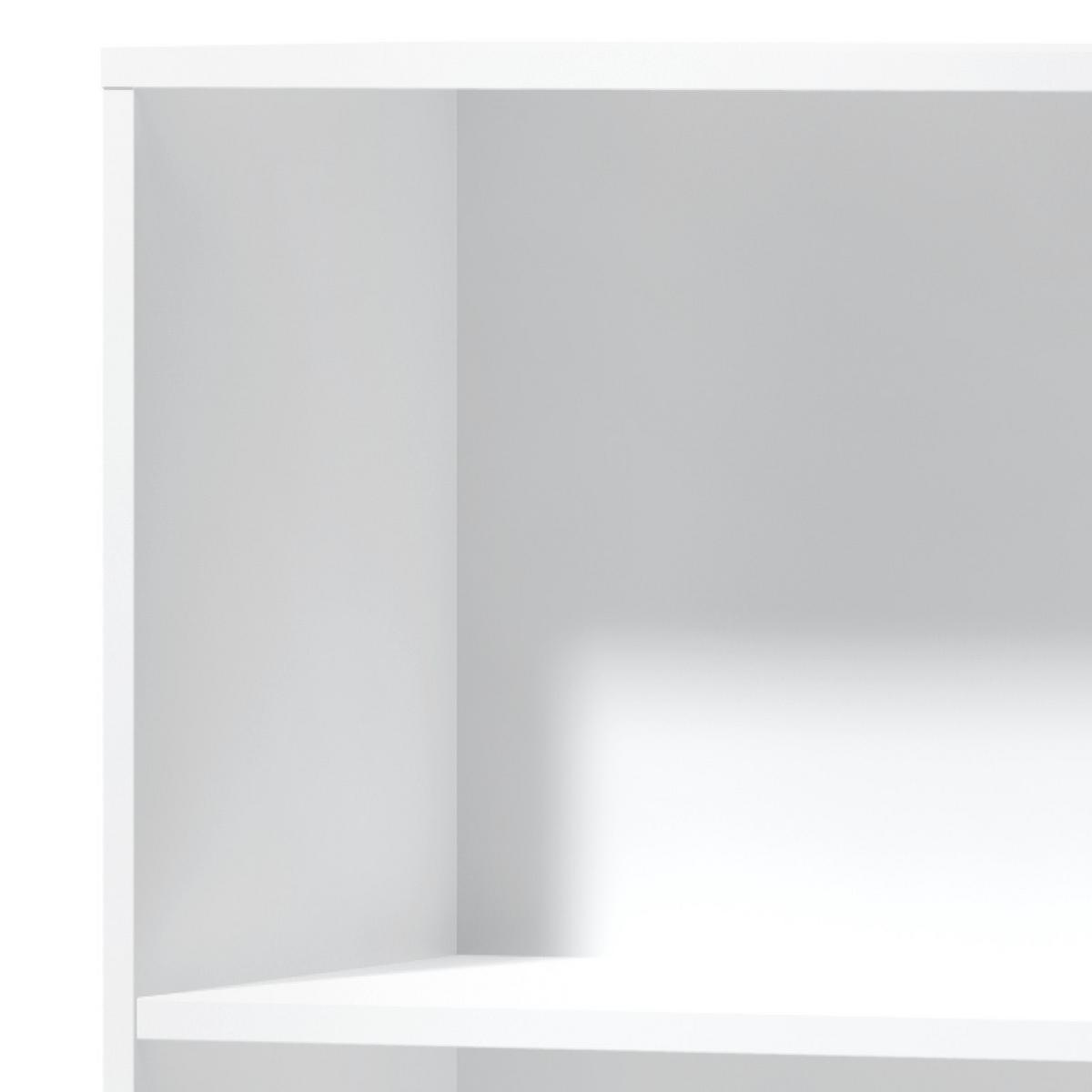 Regál so 4 priehradkami - biely - čierna/biela, Basics, kompozitné drevo/plast (60/153/38cm) - P & B