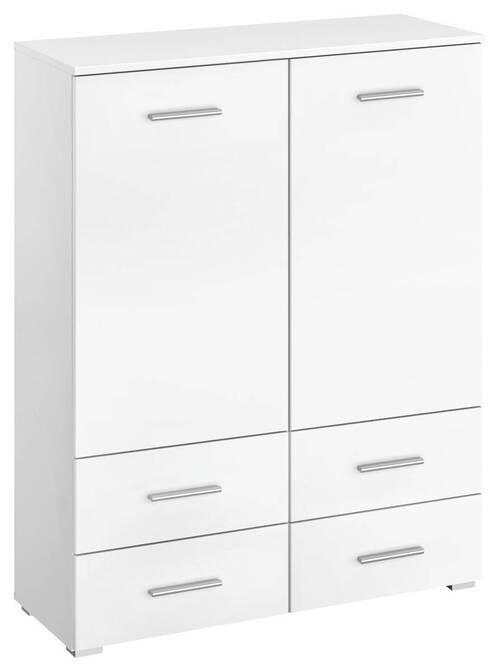 Kommode 93cm Scala, Weiß - Alufarben/Weiß, KONVENTIONELL, Holzwerkstoff (93/119/42cm) - Rauch Möbel
