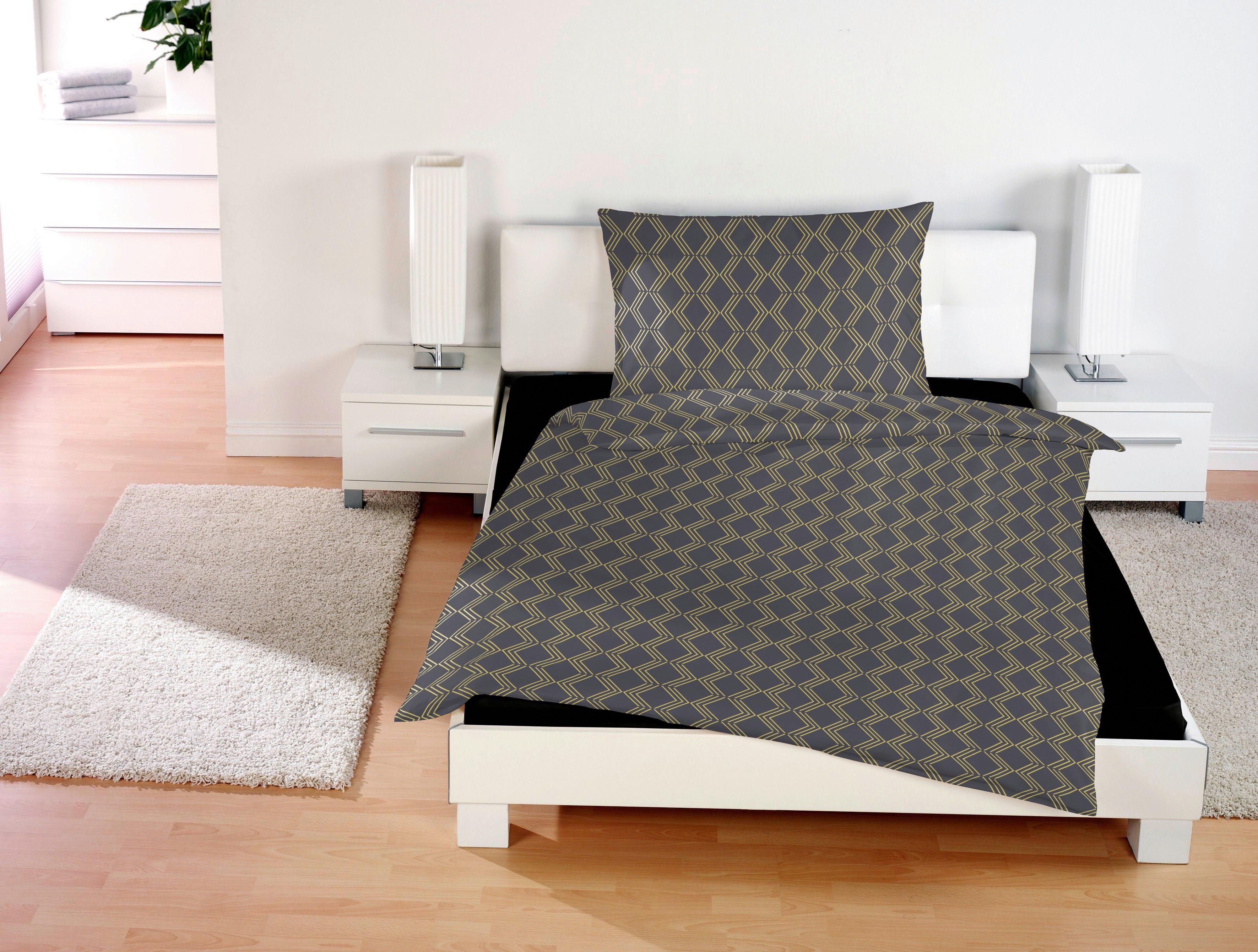 Renforcé Bettwäsche 140x200 cm Jutta Schwarz - Schwarz, ROMANTIK / LANDHAUS, Textil - James Wood