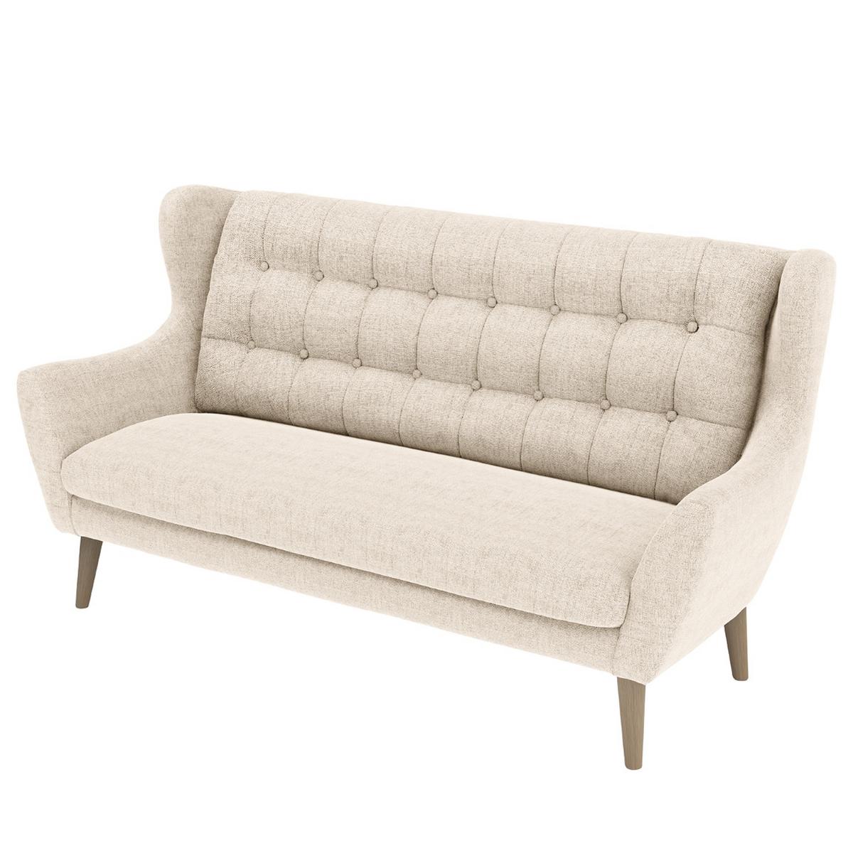 3-Sitzer-Sofa Henry, Silberfarben B: 197 cm - Eichefarben/Silberfarben, KONVENTIONELL, Textil (197/107/94cm) - Trendmanufaktur