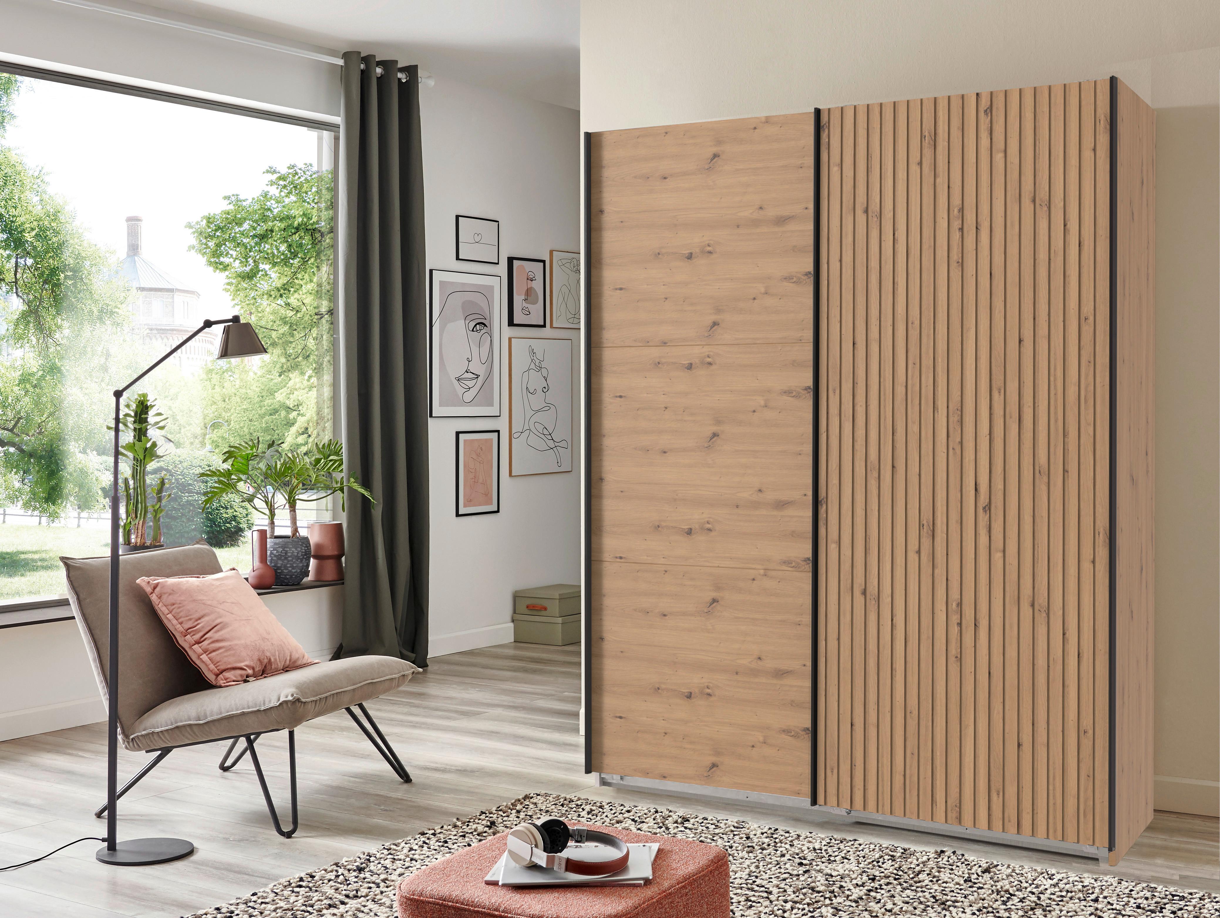 Schwebetürenschrank Andorra Eiche Artisan B: 200 Cm - Eiche Artisan, MODERN, Holzwerkstoff (200/216/65cm) - MID.YOU