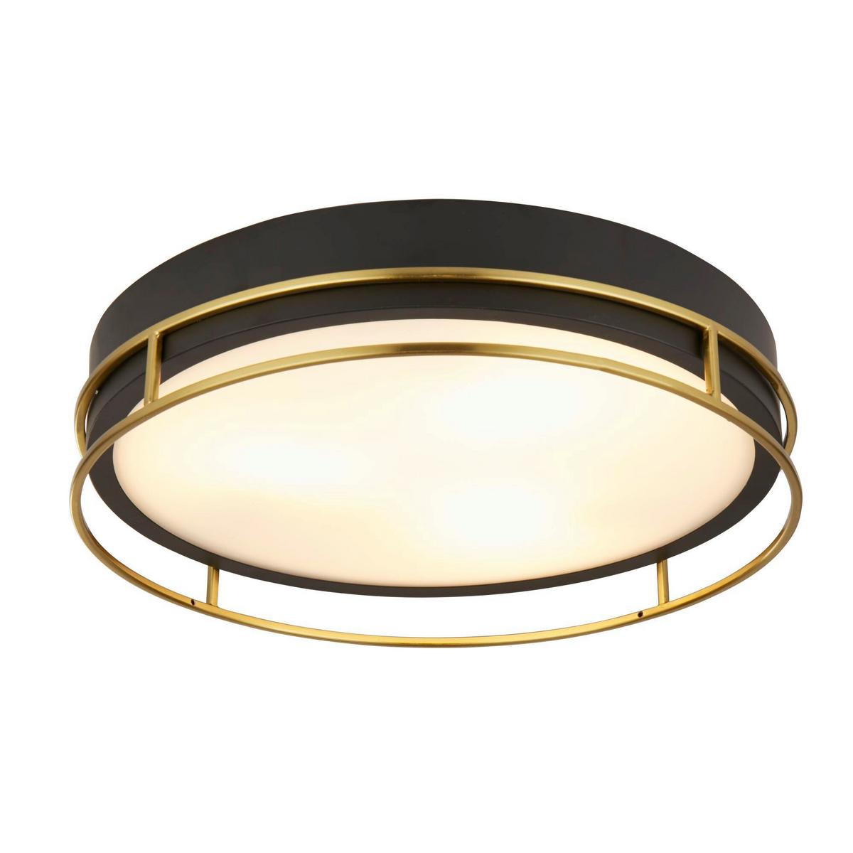 Deckenleuchte 62013-3pb - Schwarz, Design, Glas/Metall (40/9.5cm)